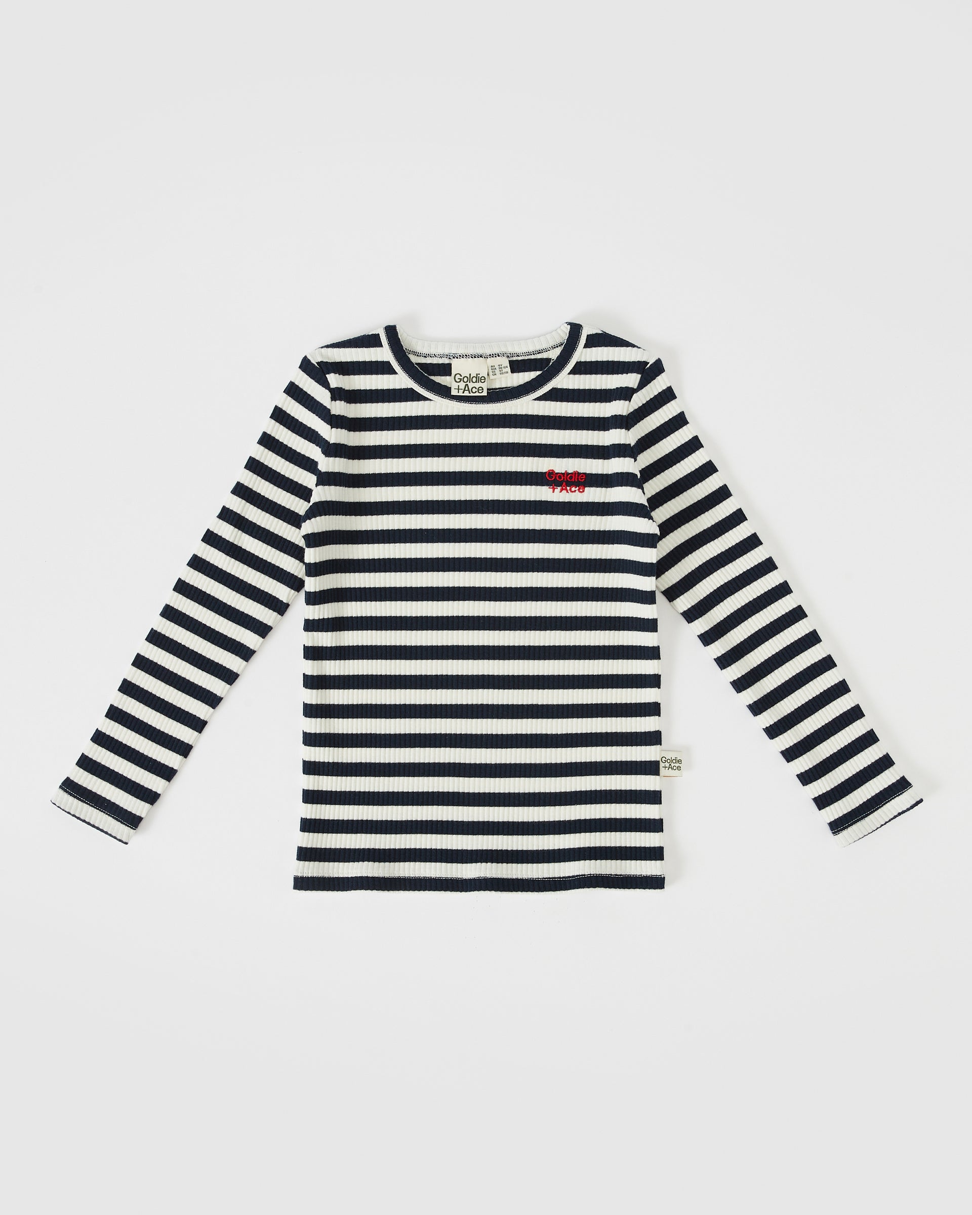 Lenni Long Sleeve Ribbed Tee Navy Stripe