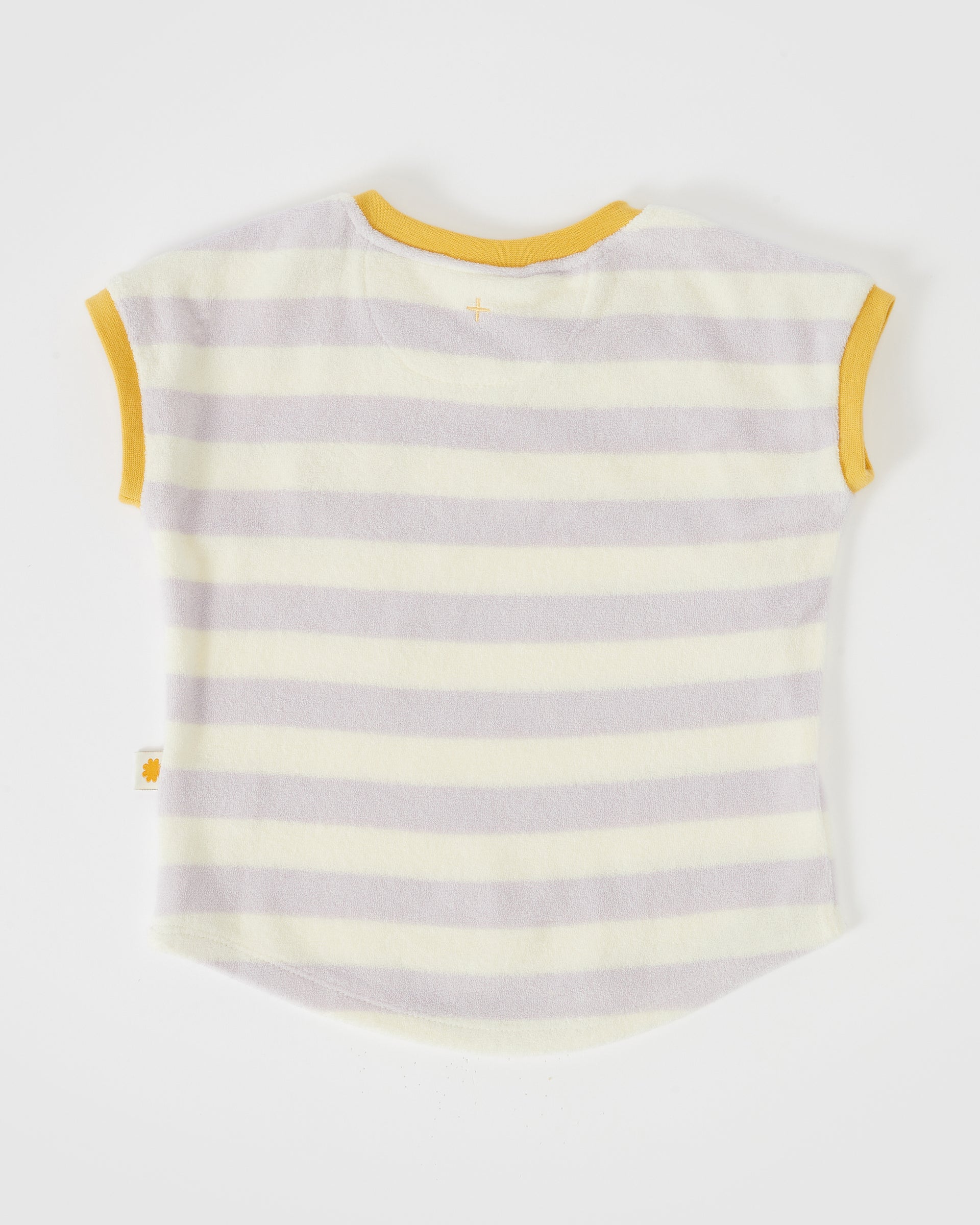 Smiley Terry Towelling Stripe Tee Lavender