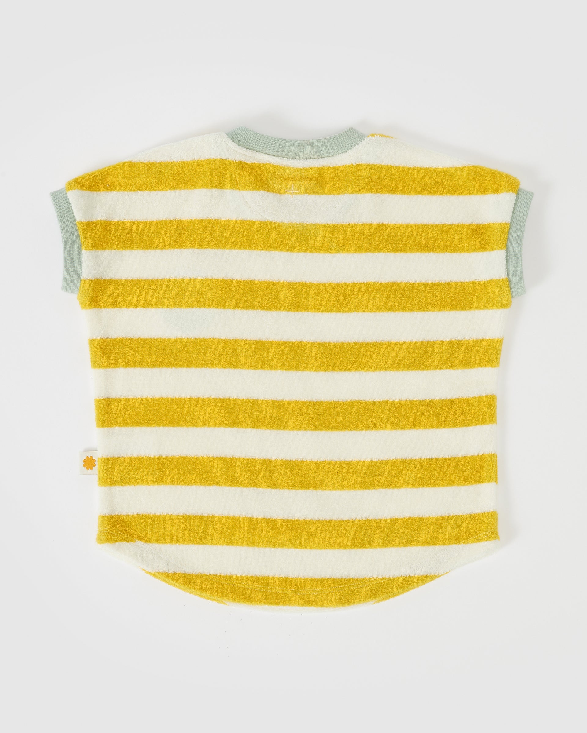 Smiley Terry Towelling Stripe Tee Yellow