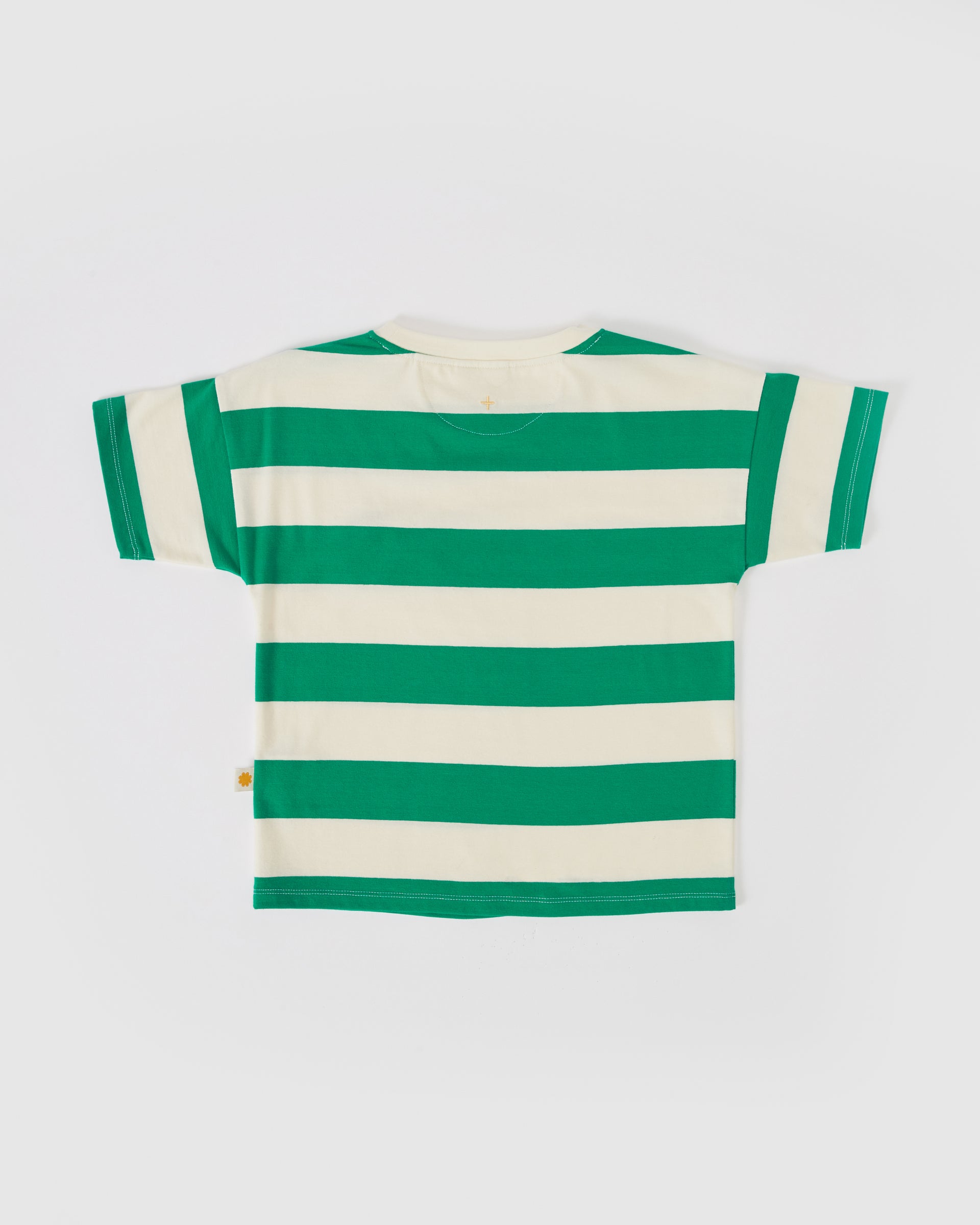 Smiley Stripe T-shirt Green Ivory