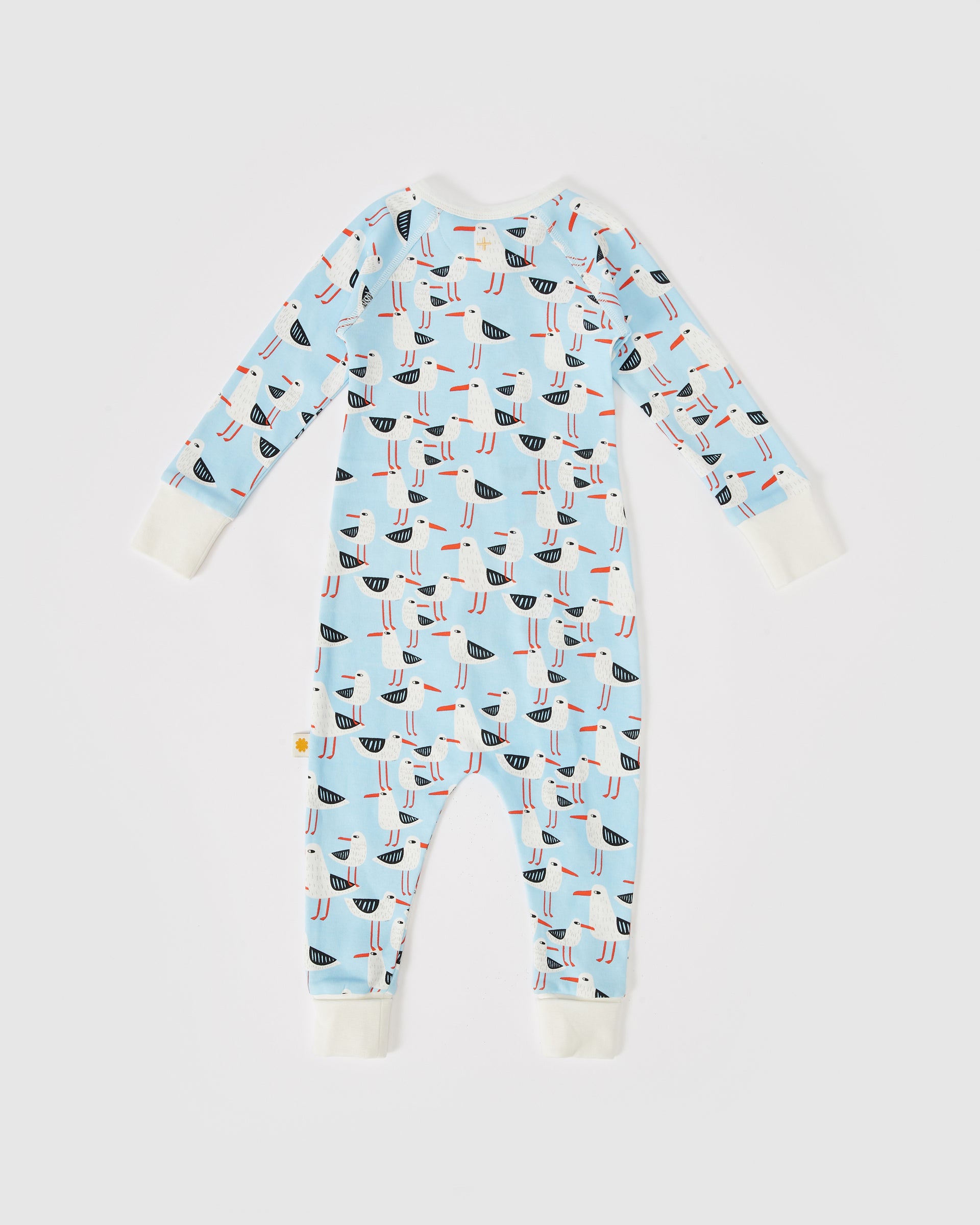 Seagulls Print Zipsuit Blue