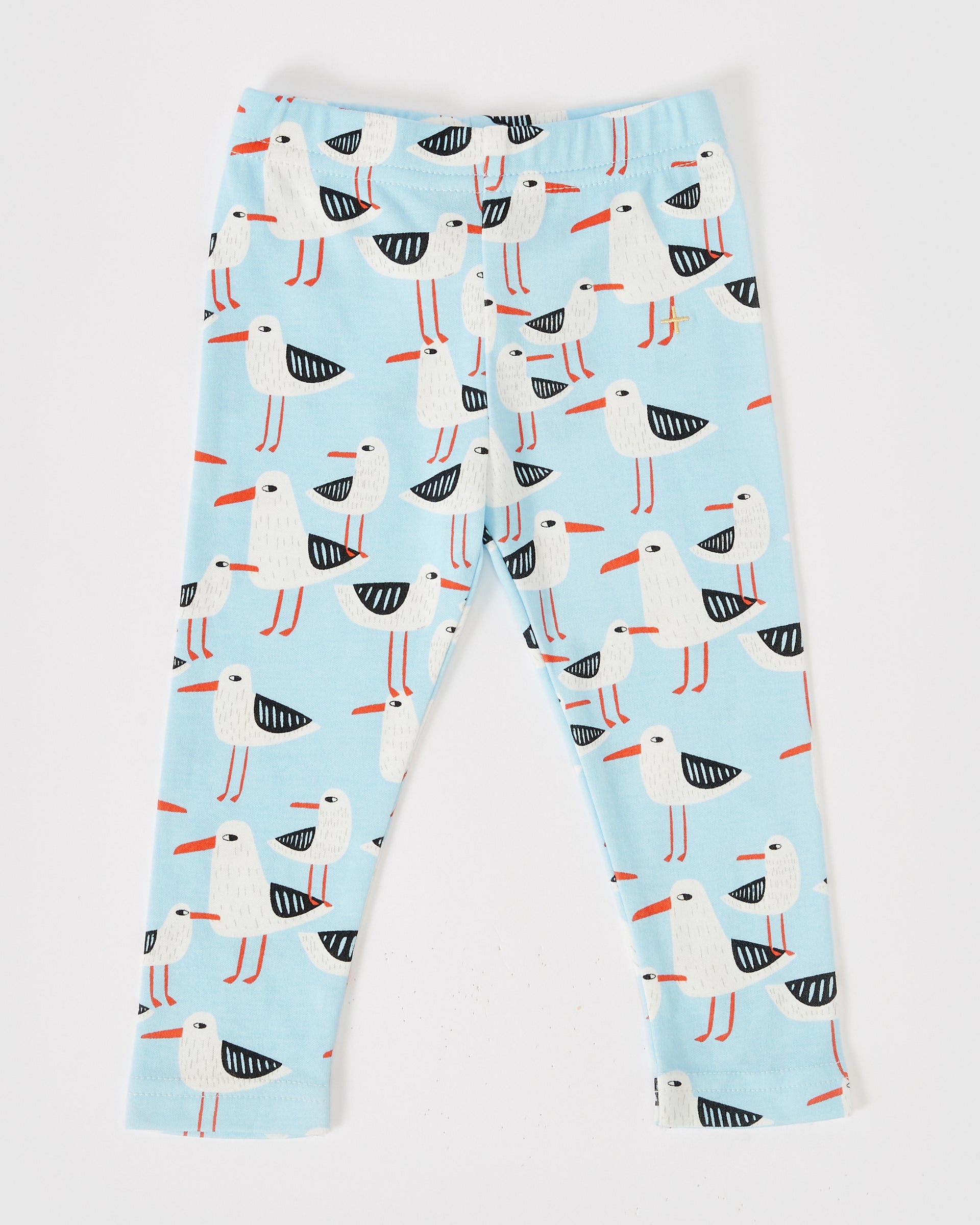 Seagulls Print Leggings Blue
