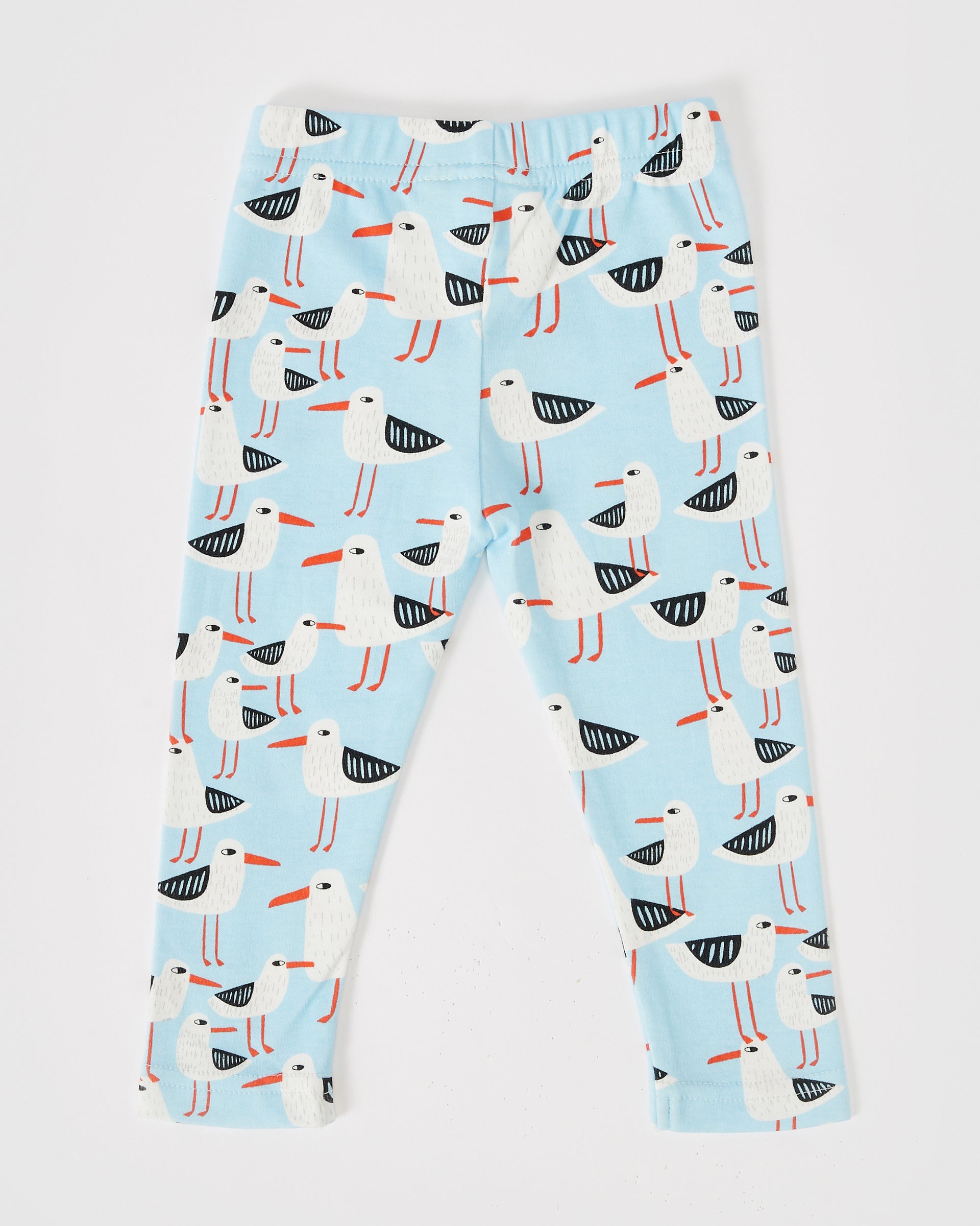 Seagulls Print Leggings Blue