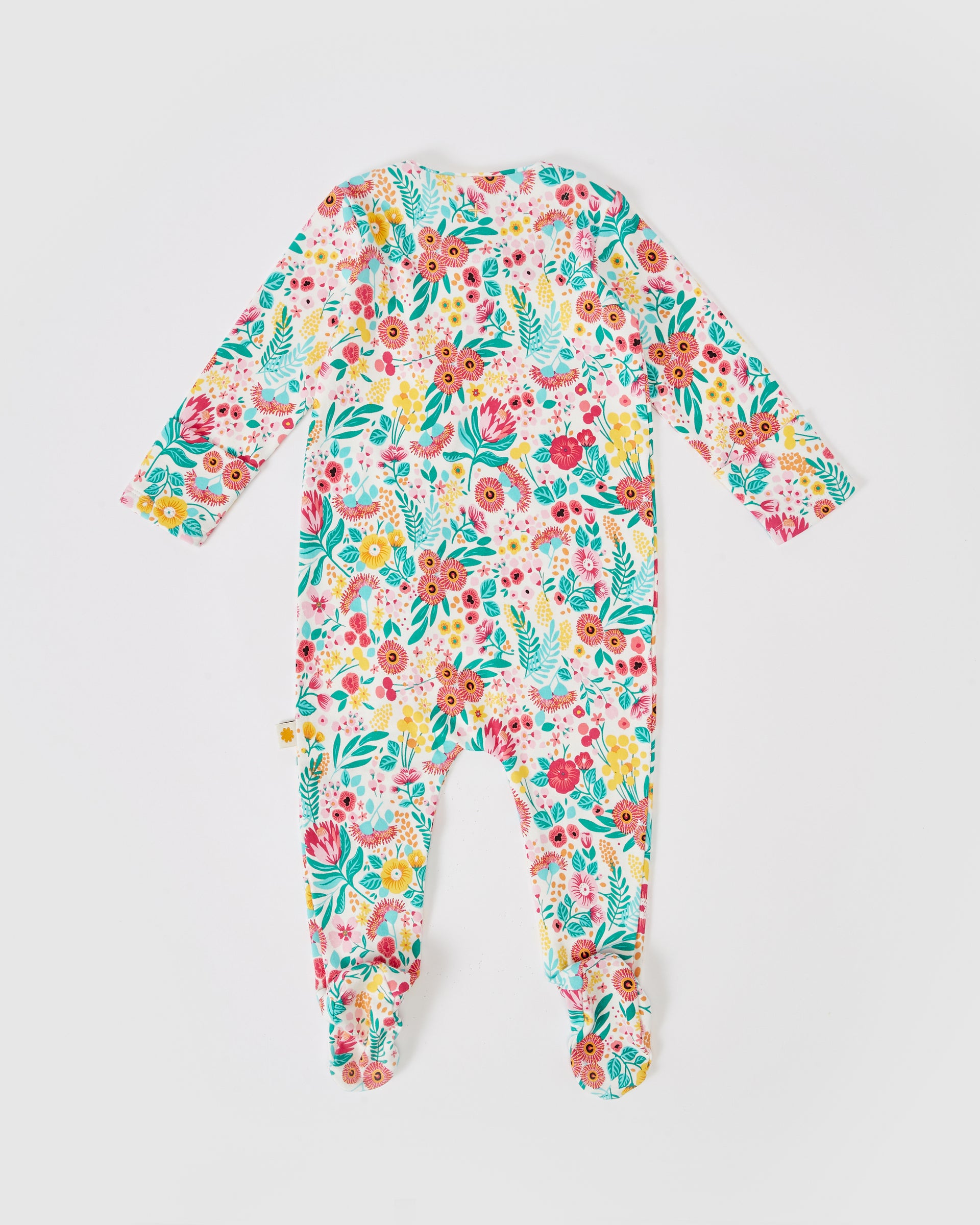 Native Botanical Print Footed Zipsuit