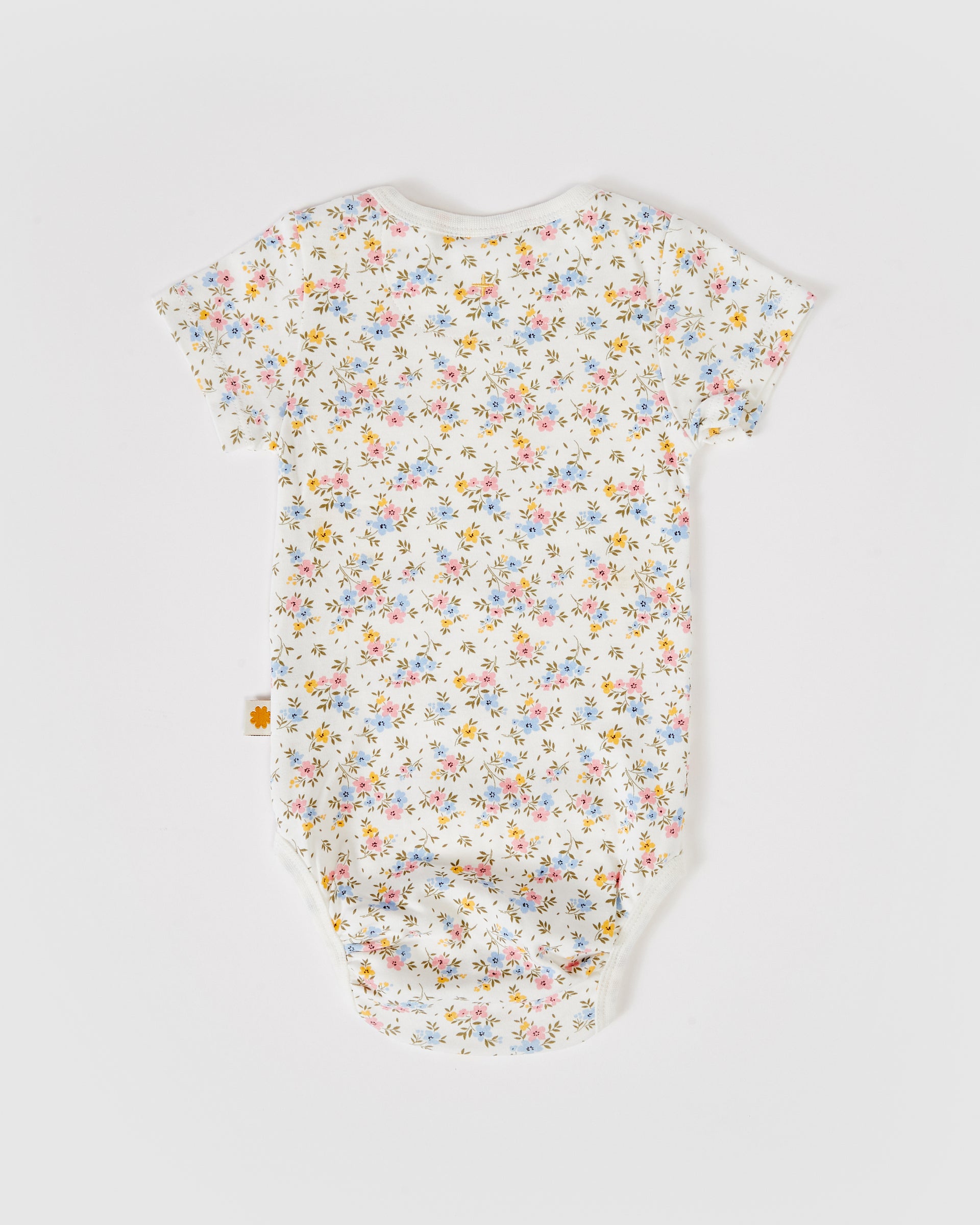 Ditzy Floral Short Sleeve Bodysuit Antique White