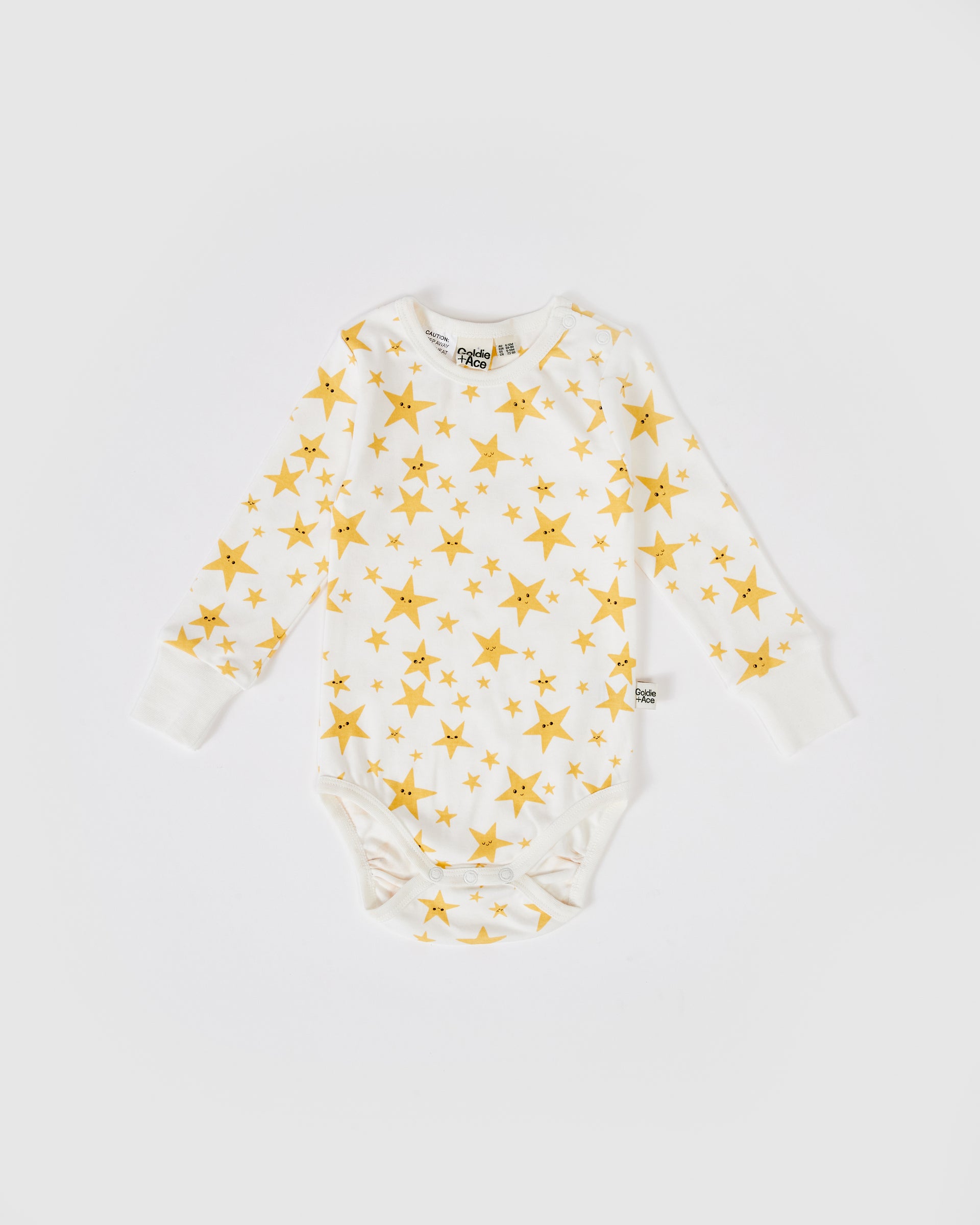 Oliver Star Long Sleeve Bodysuit White