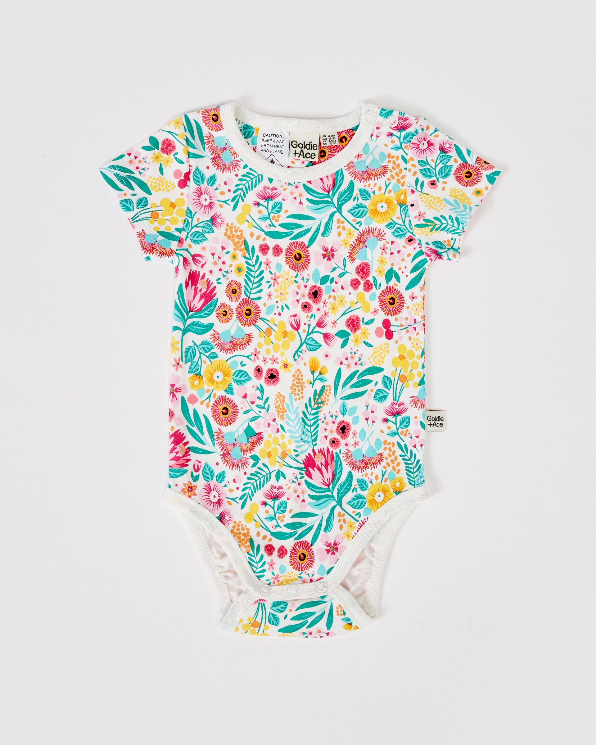 Native Botanical Print Short Sleeve Bodysuit