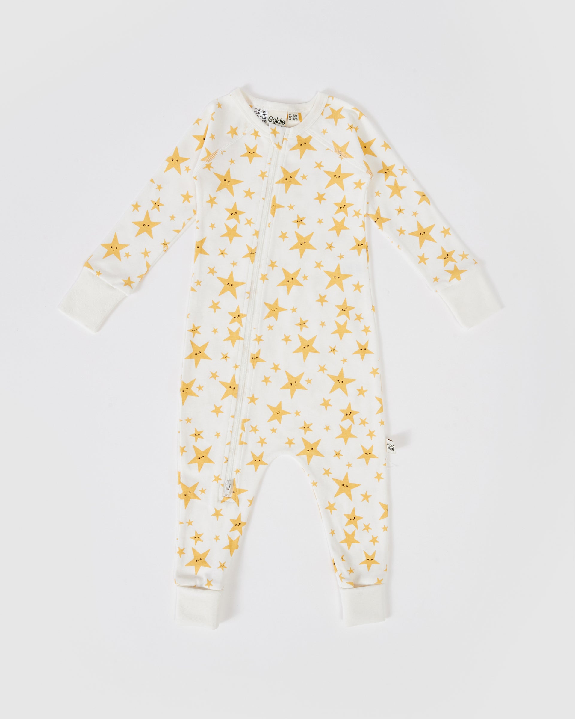 Oliver Star Print Zipsuit White