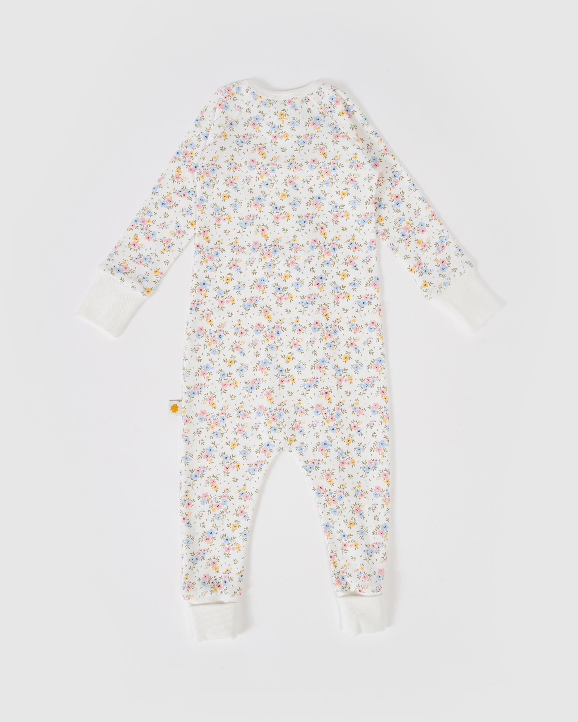 Ditzy Floral Print Zipsuit Antique White