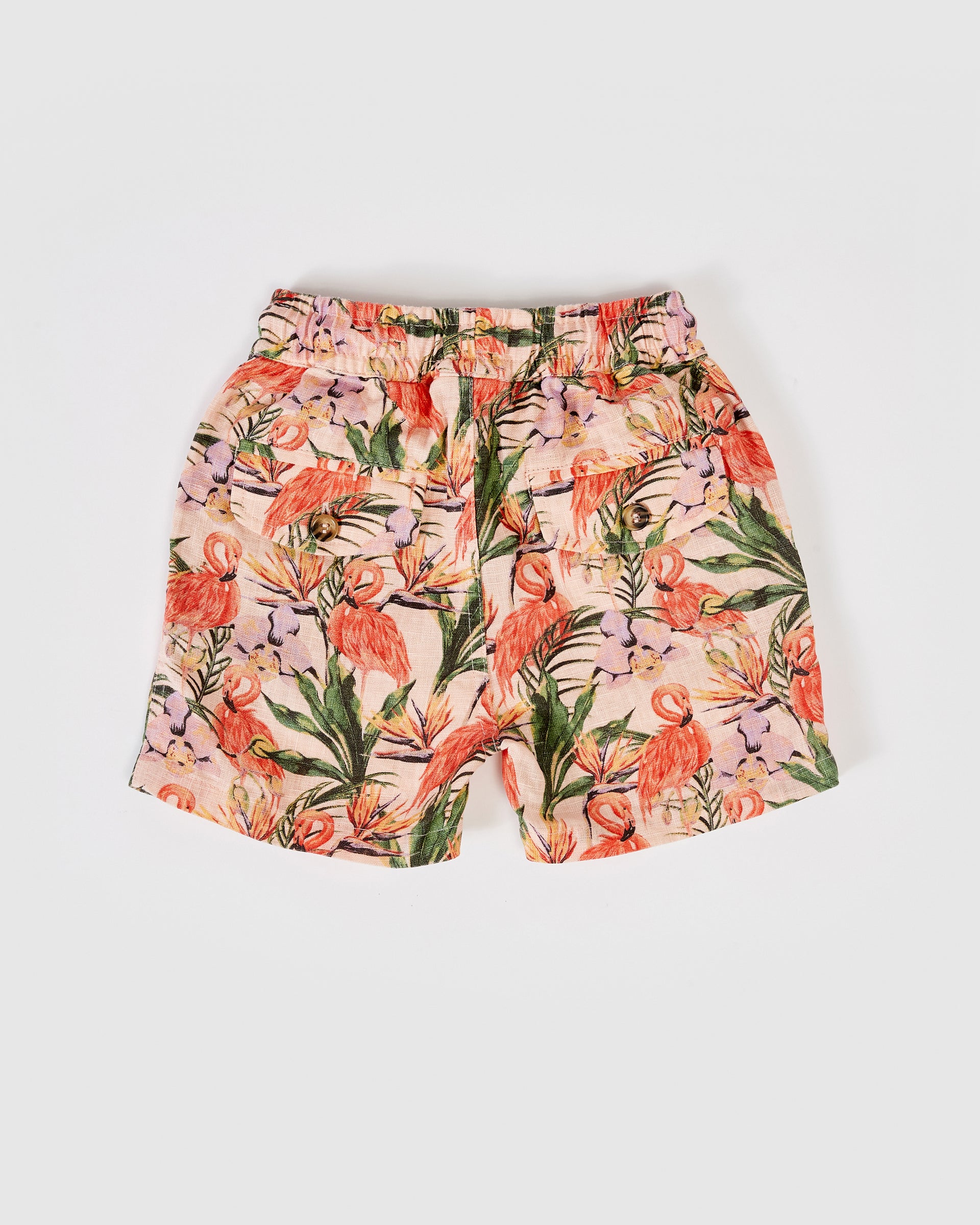 Noah Linen Shorts Flamingo Peach
