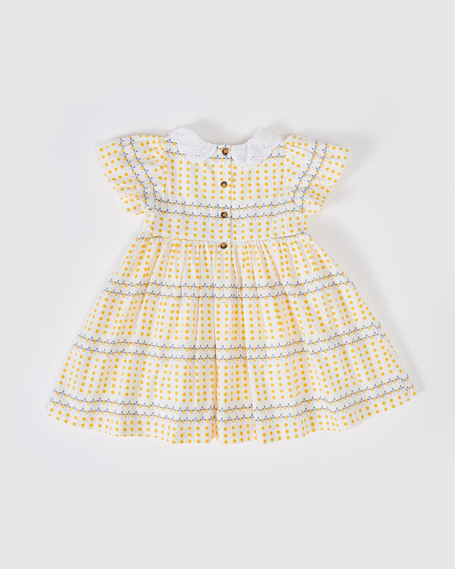 Flo Smocked Dress Spotty Yellow
