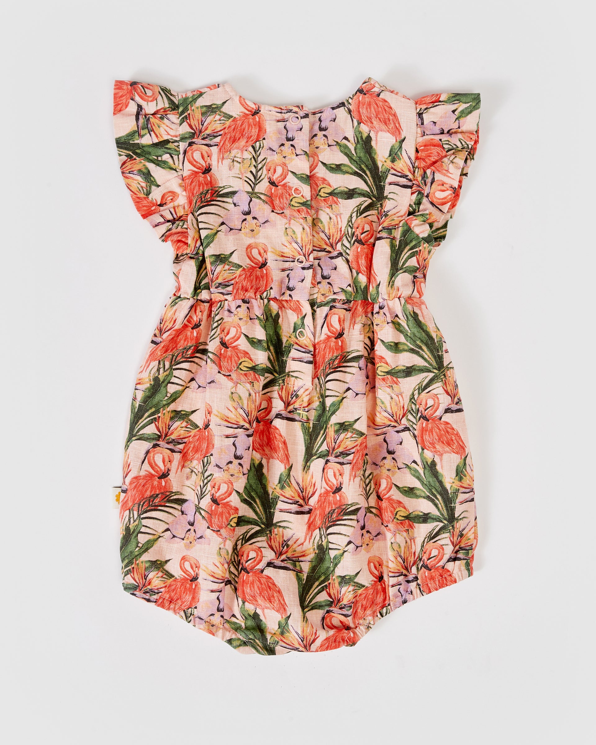 Lani Flamingo Linen Romper Peach