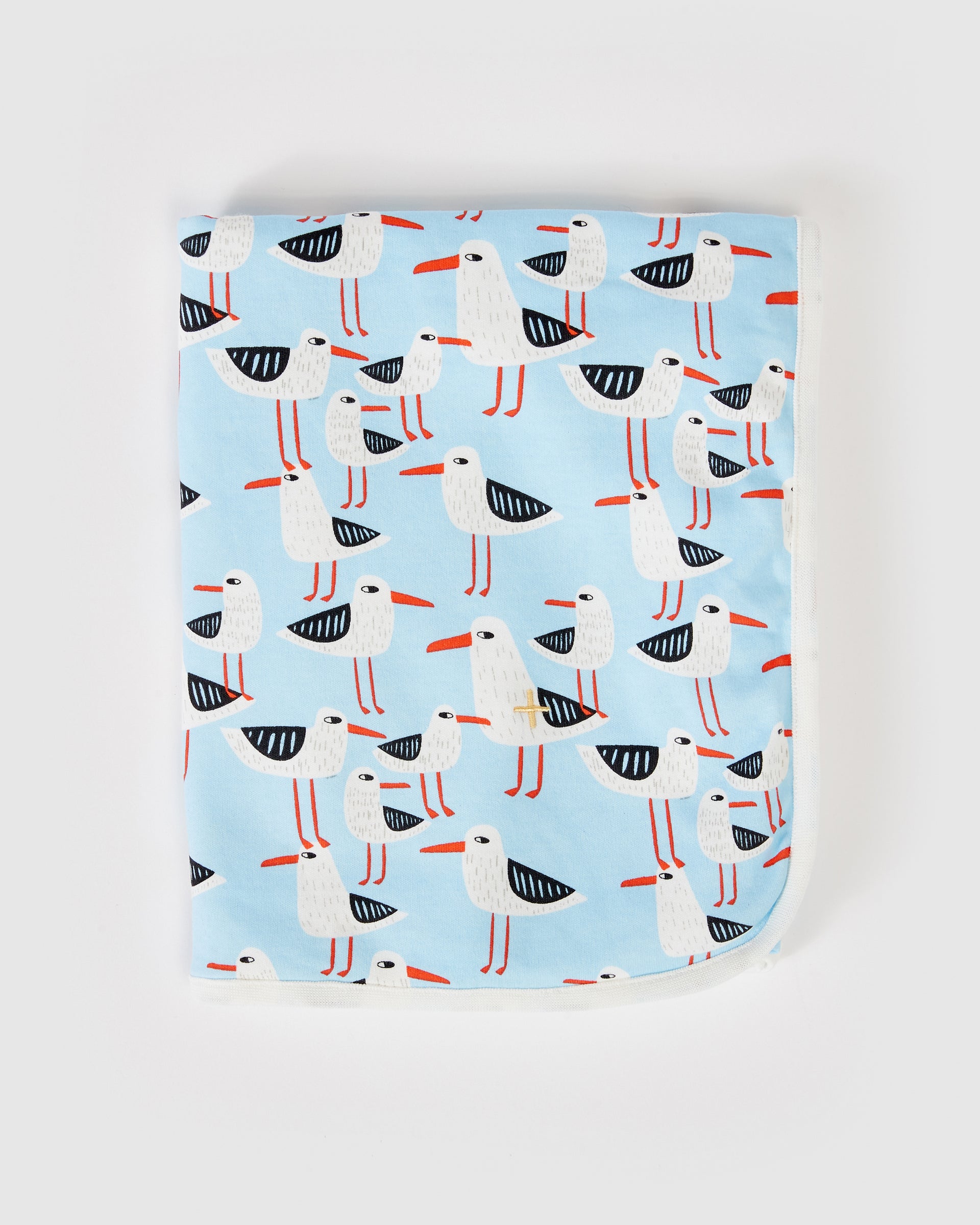 Seagulls Print Baby Wrap Blue