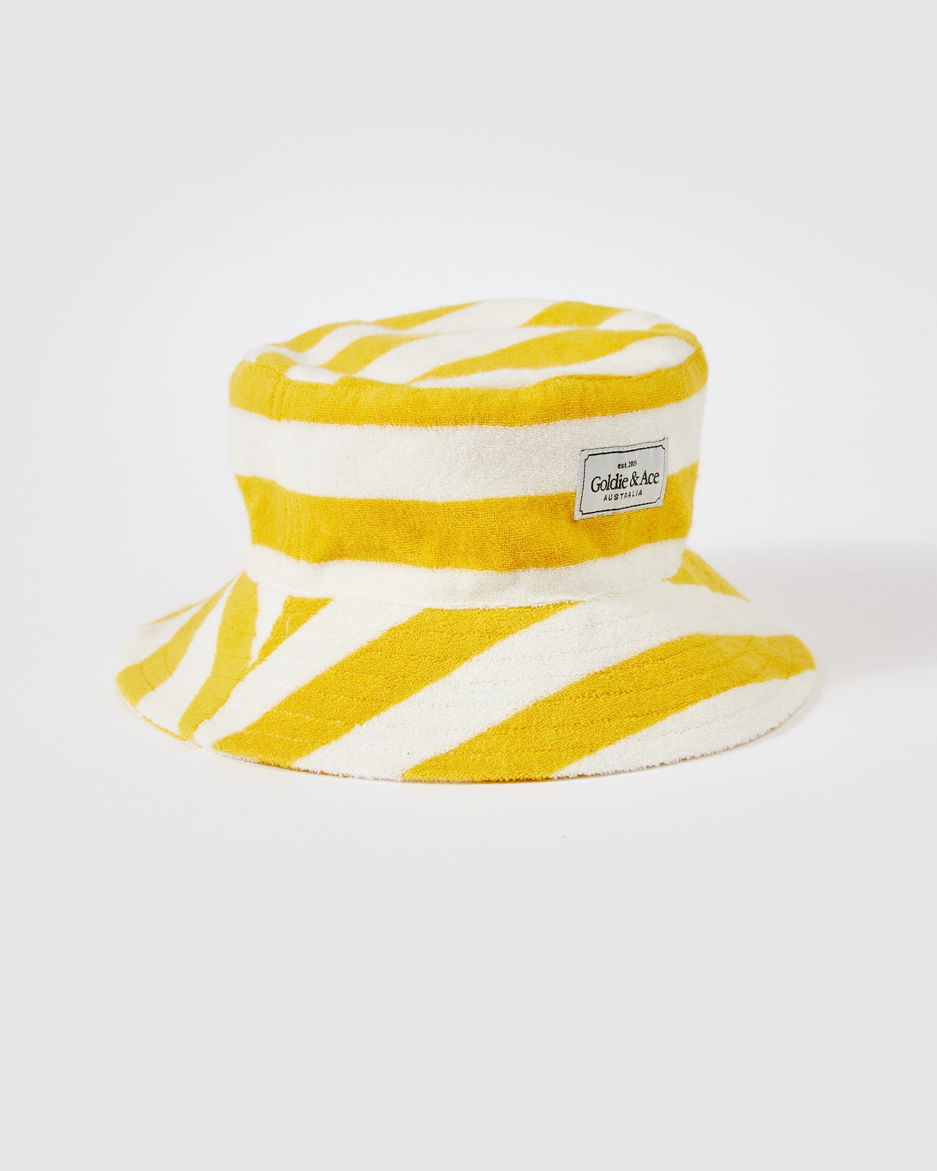 Smiley Terry Towelling Bucket Hat Yellow