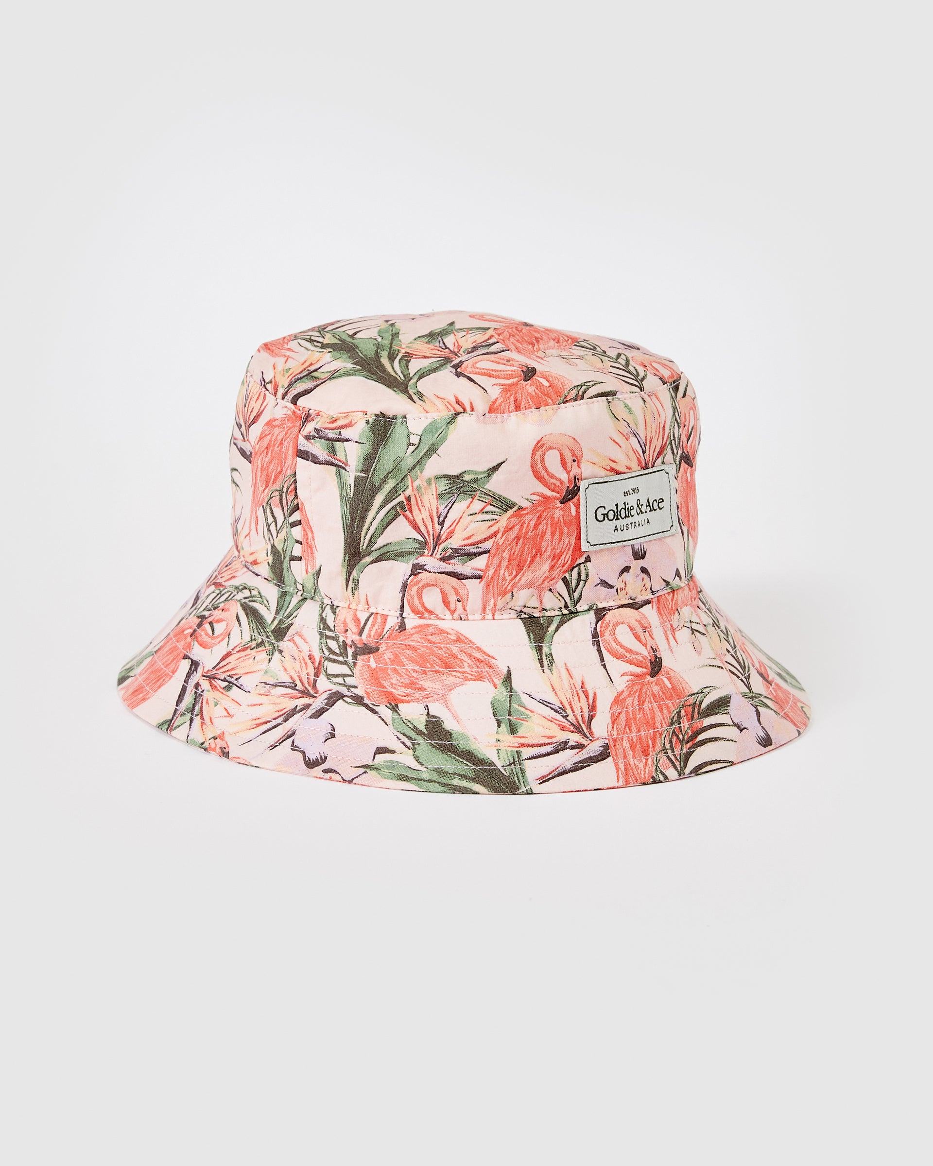 Goldie Linen Bucket Hat Flamingo Peach