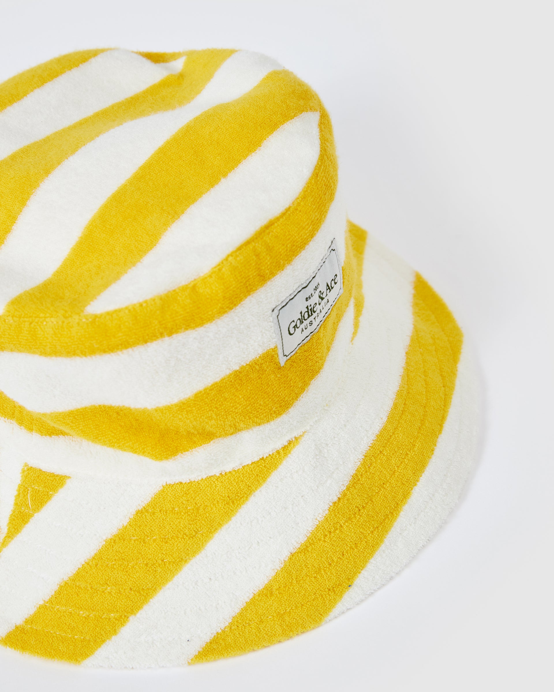 Smiley Terry Towelling Bucket Hat Yellow