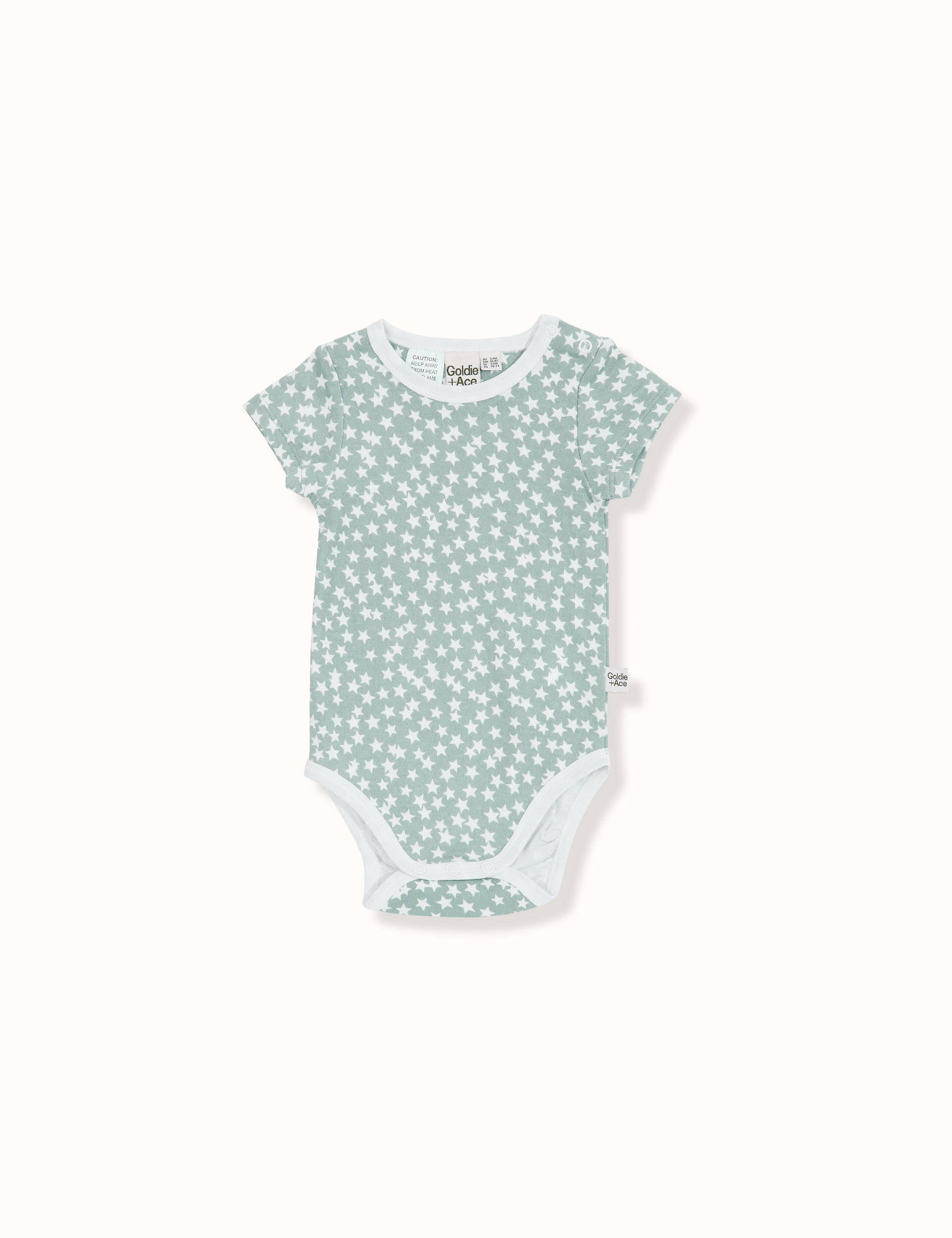 Charlie Stars Print Short Sleeve Bodysuit Sky