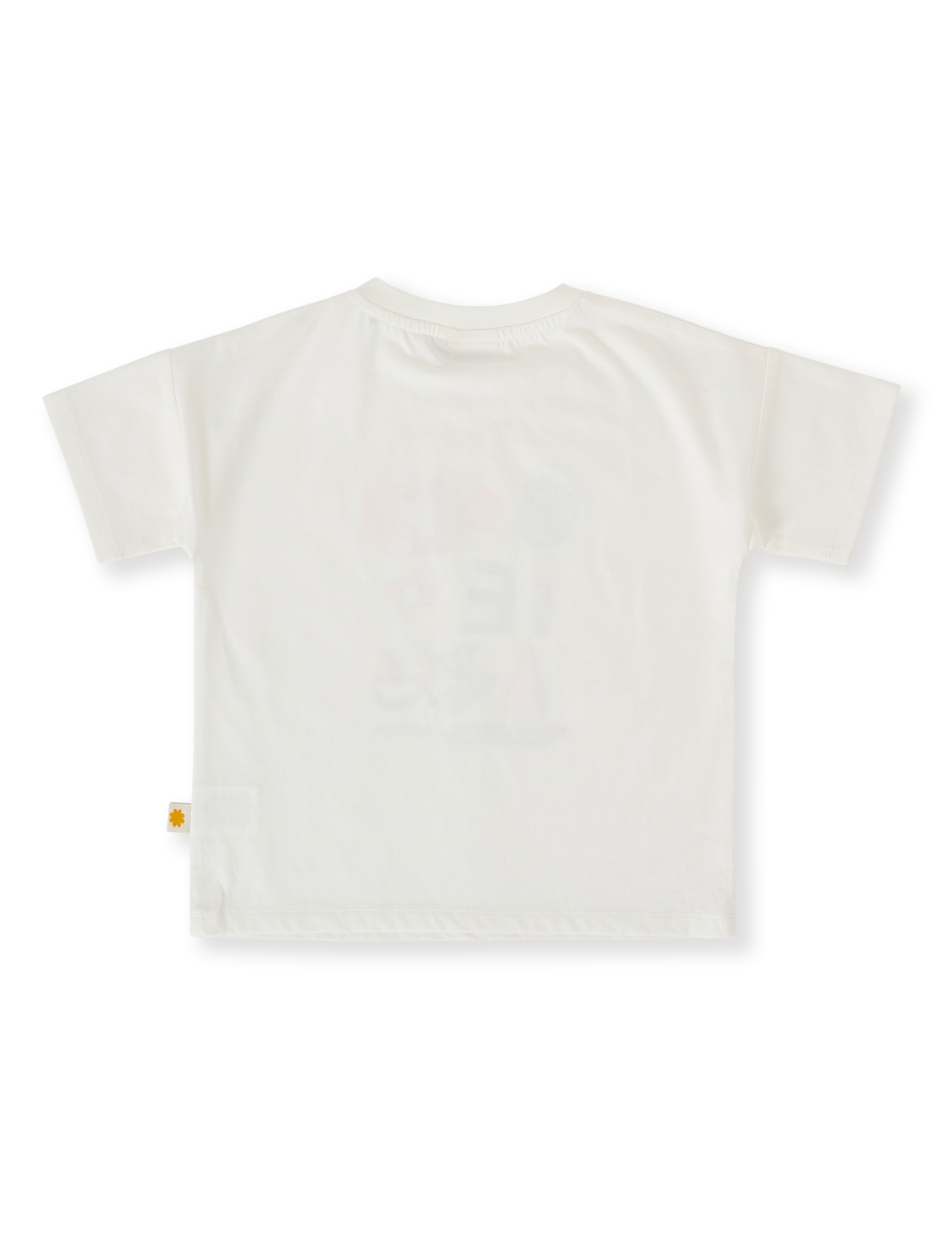 The Goldie + Ace G'Day From The Bay T-Shirt in White pictured on a transparent background. The material is 100% cotton. It is a top made for babies, toddlers and kids.
