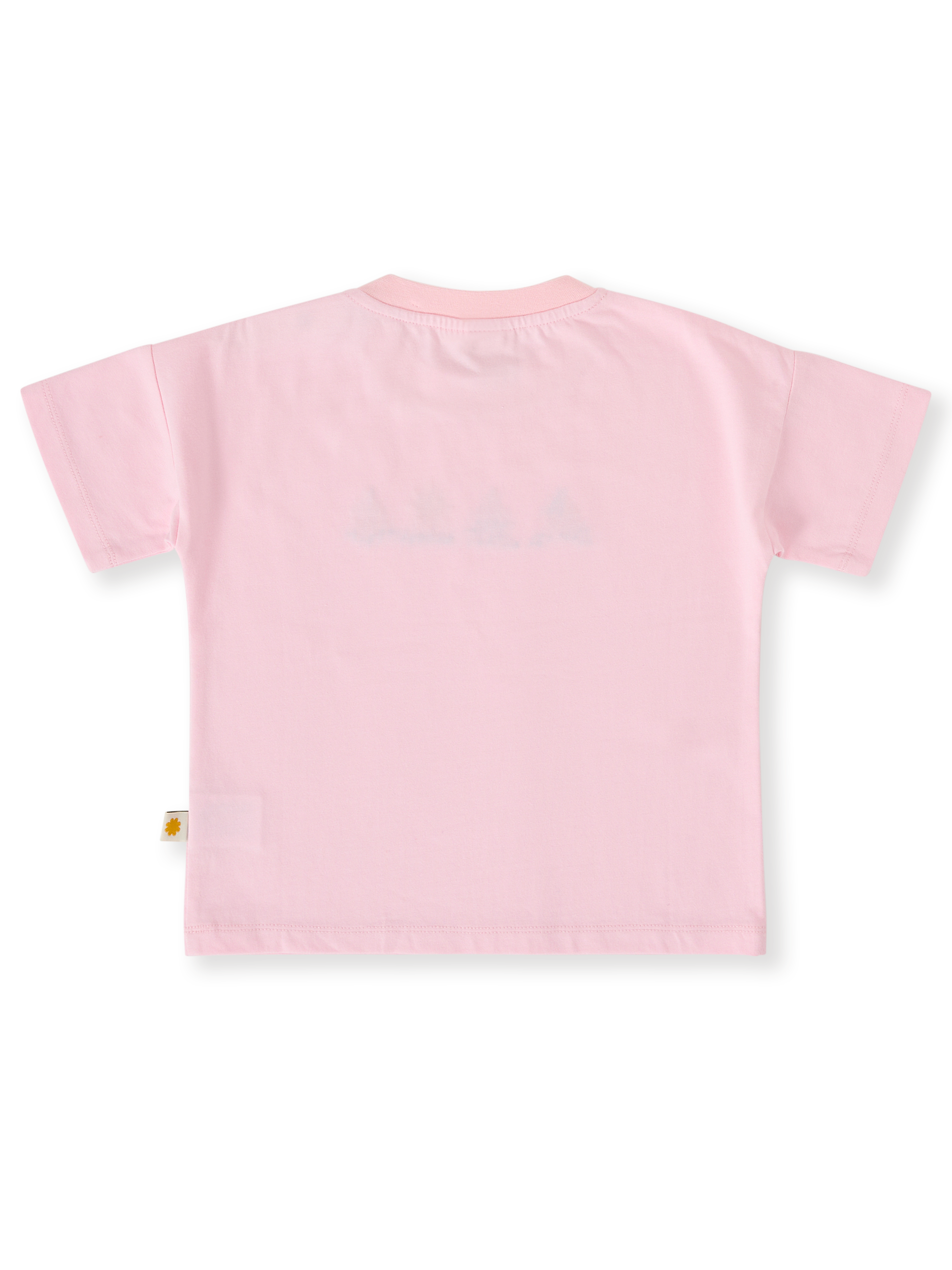 The Goldie + Ace Seaside Sailing T-Shirt in Candy pictured on a transparent background. The material is 100% cotton. It is a top made for babies, toddlers and kids.