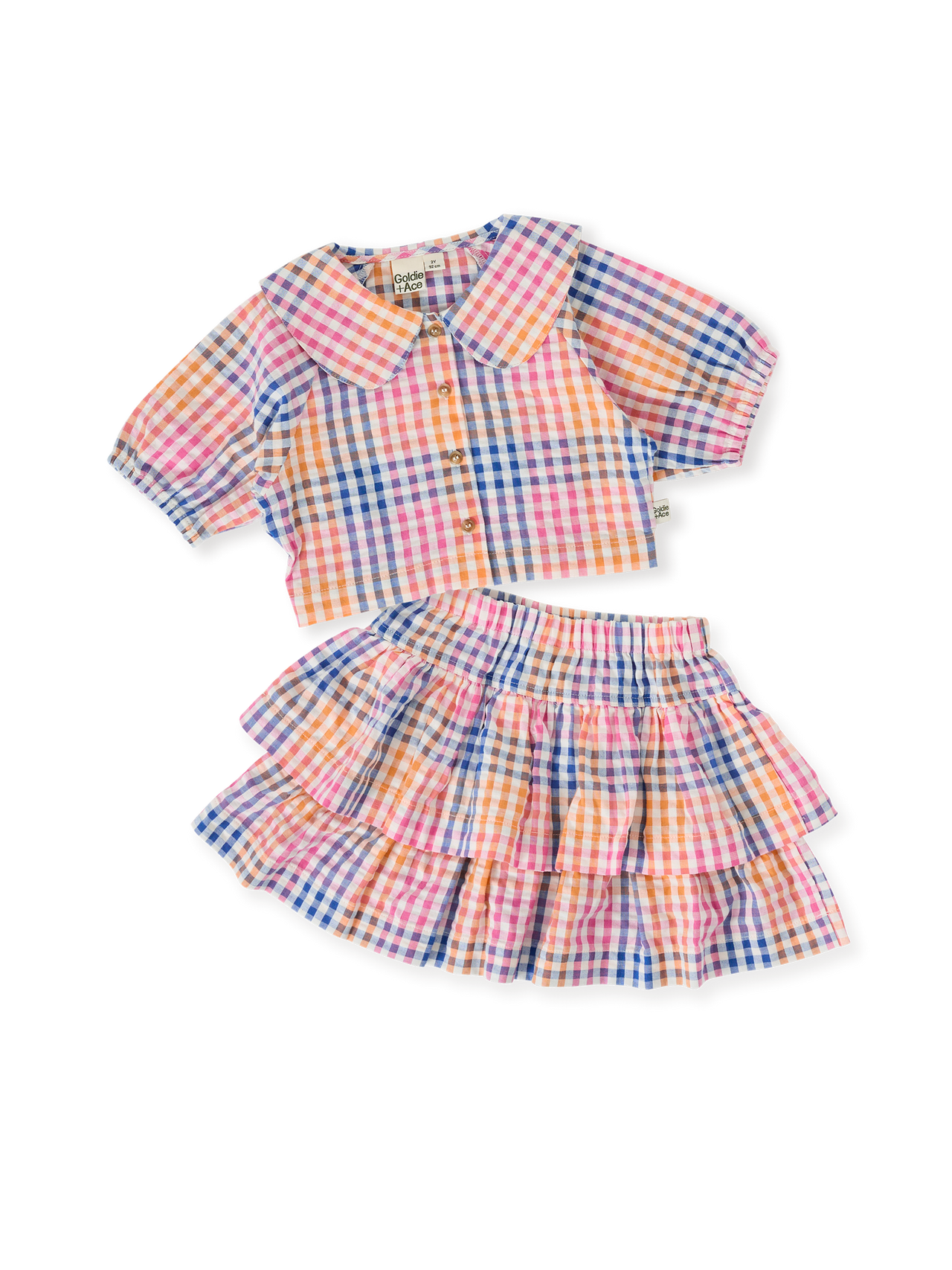 The Rainbow Gingham Ruffle Set