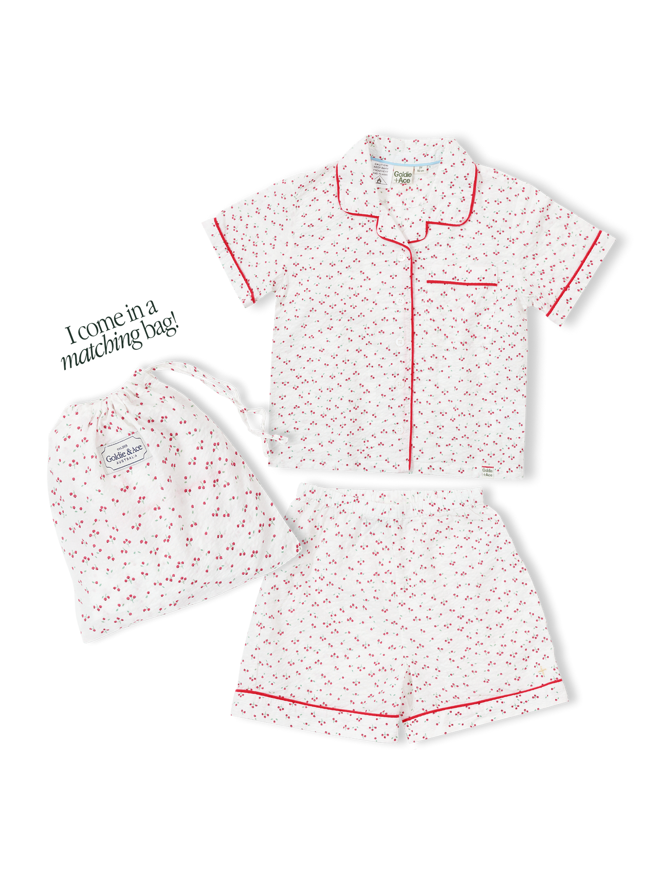 Cherry Seersucker Summer Pyjama Set