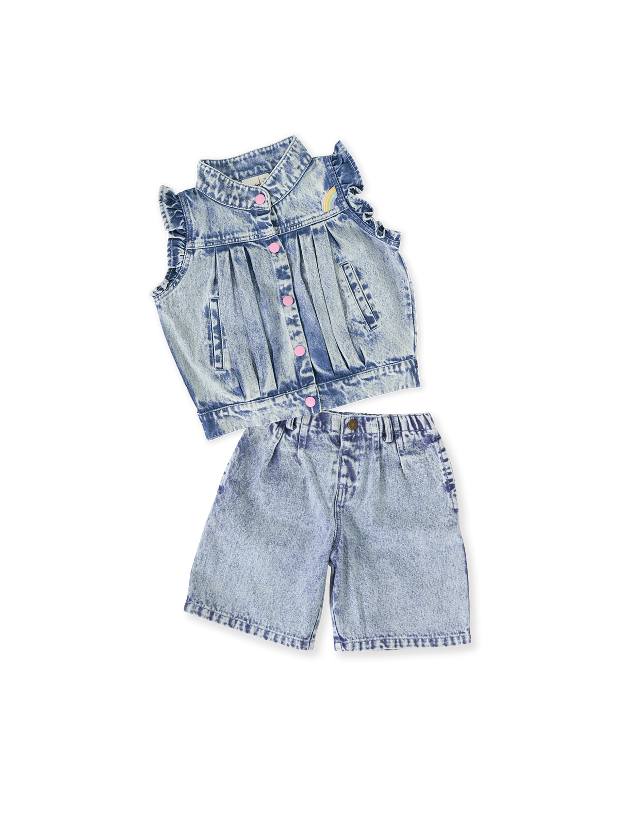 The Elodie Denim Shorts Set