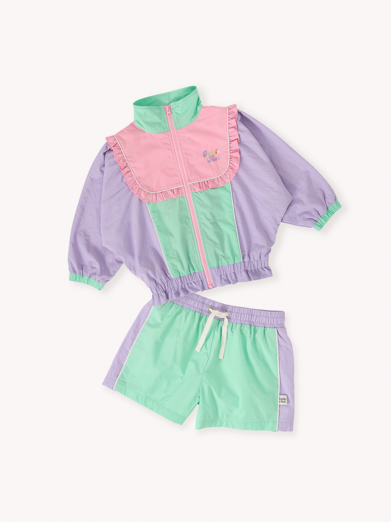 The Frill Seekers Retro Track Shorts Set