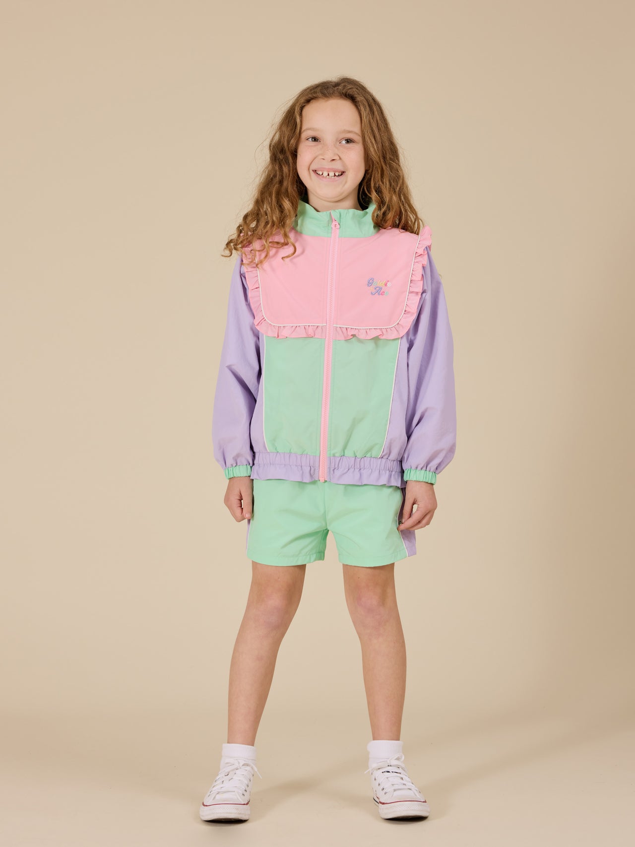 The Frill Seekers Retro Track Shorts Set