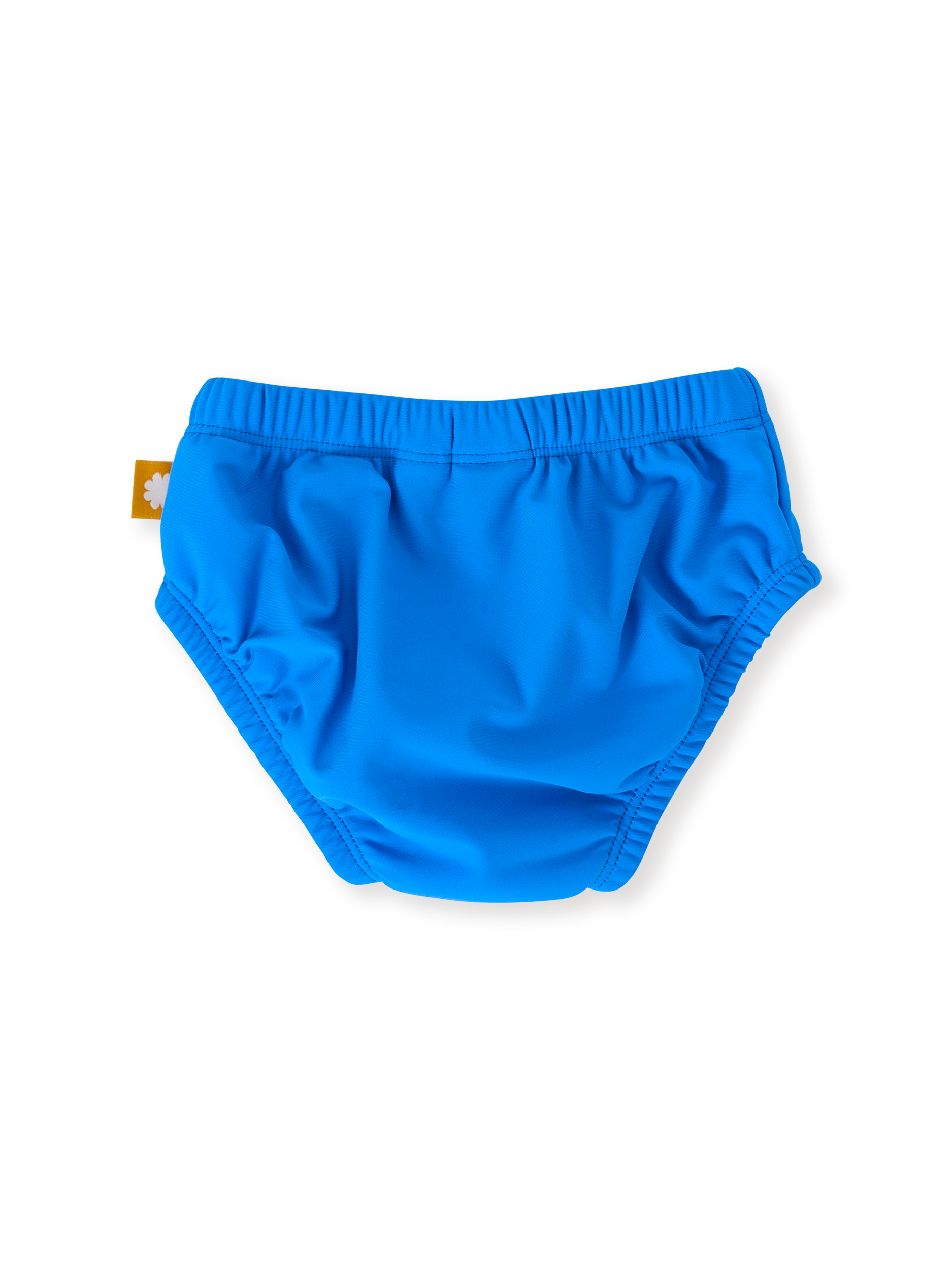 The Goldie + Ace Nautical Swim Nappy in Blue pictured on a transparent background. The material is . It is a swimwear made for babies, toddlers and kids.