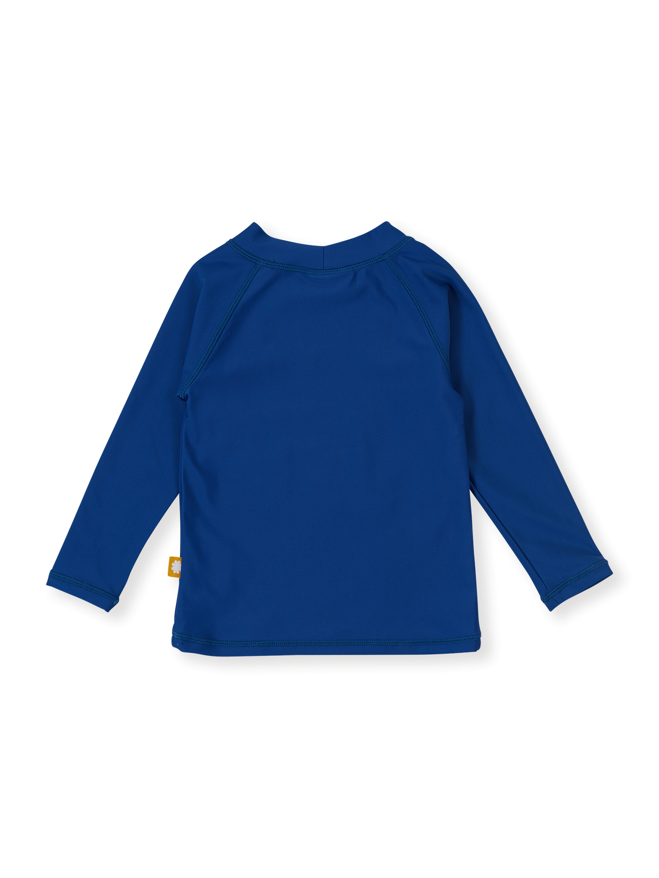 The Goldie + Ace G'Day From The Bay Rashguard in Navy pictured on a transparent background. The material is . It is a swimwear made for babies, toddlers and kids.