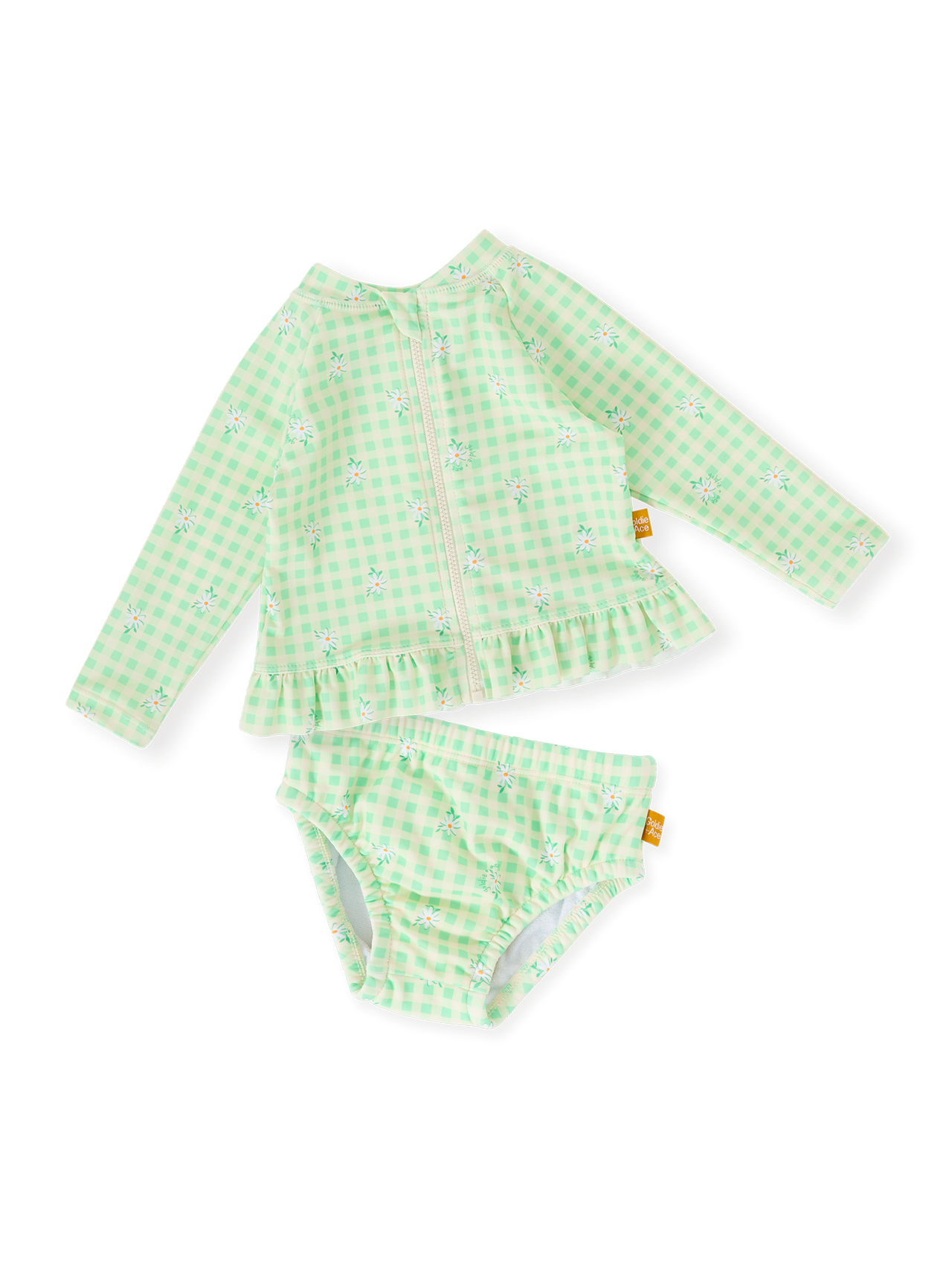 The Gingham Daisy Zip Up Baby Swim Set