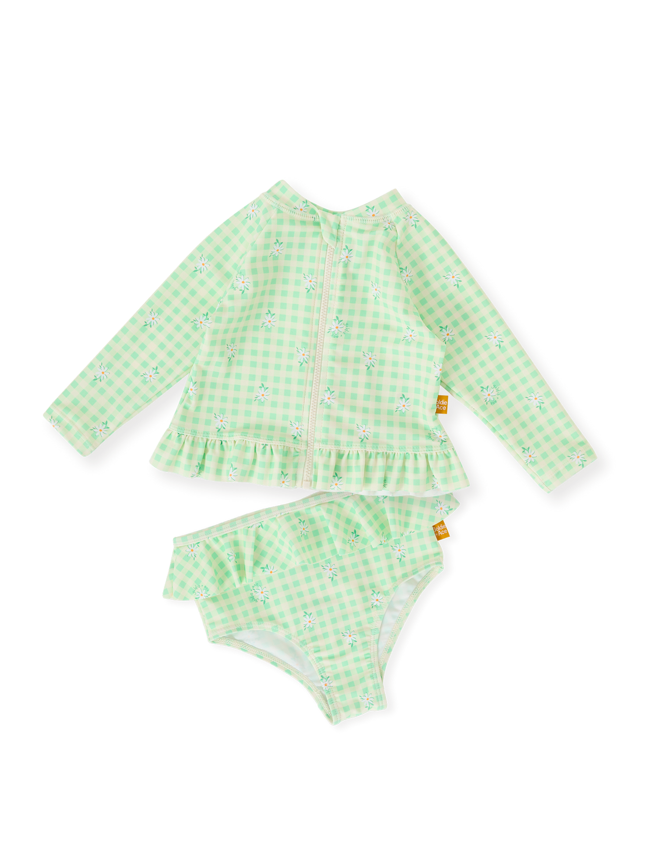The Gingham Daisy Zip Up Kids Swim Set