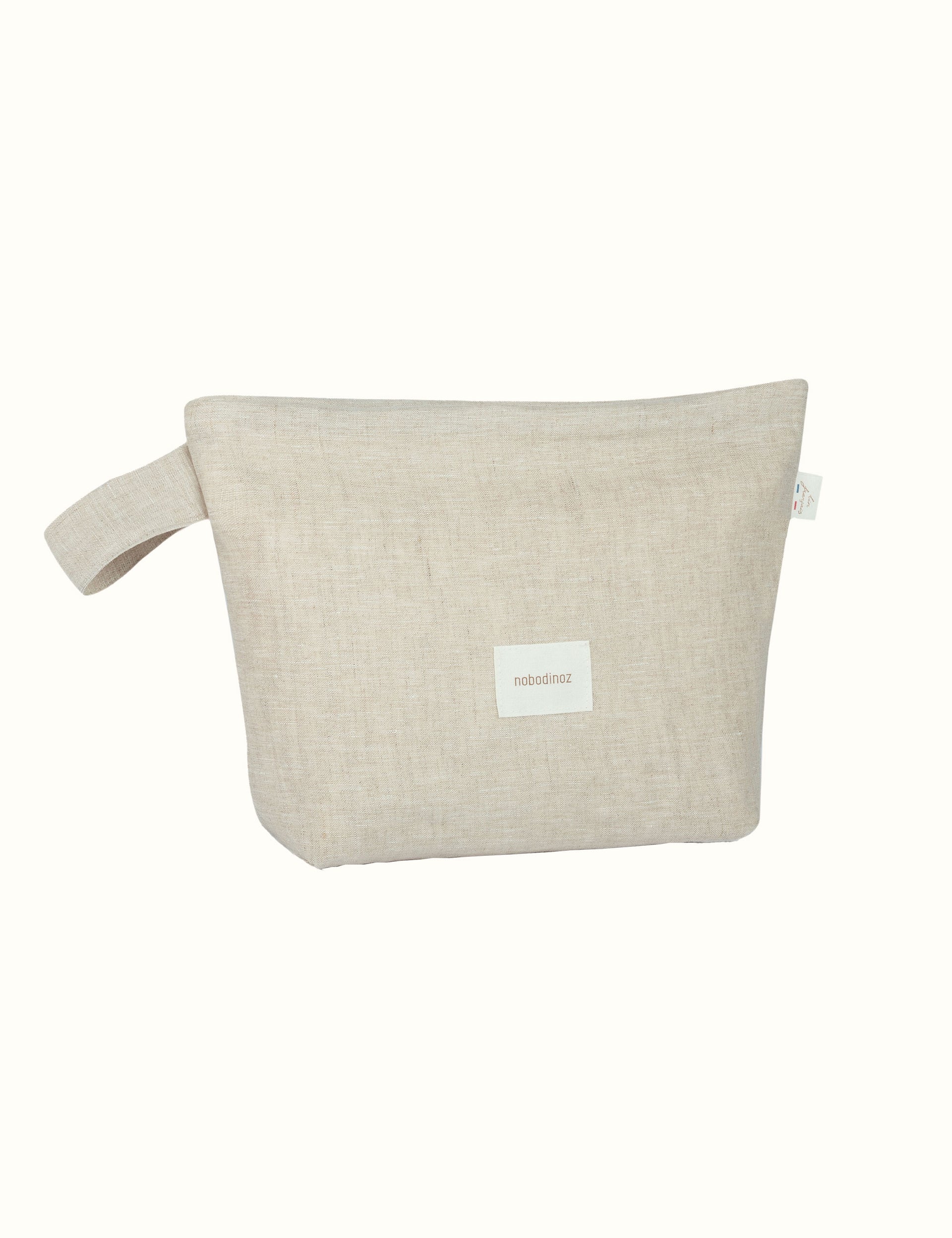 Nobodinoz Lin Francais Zip Case - Greige