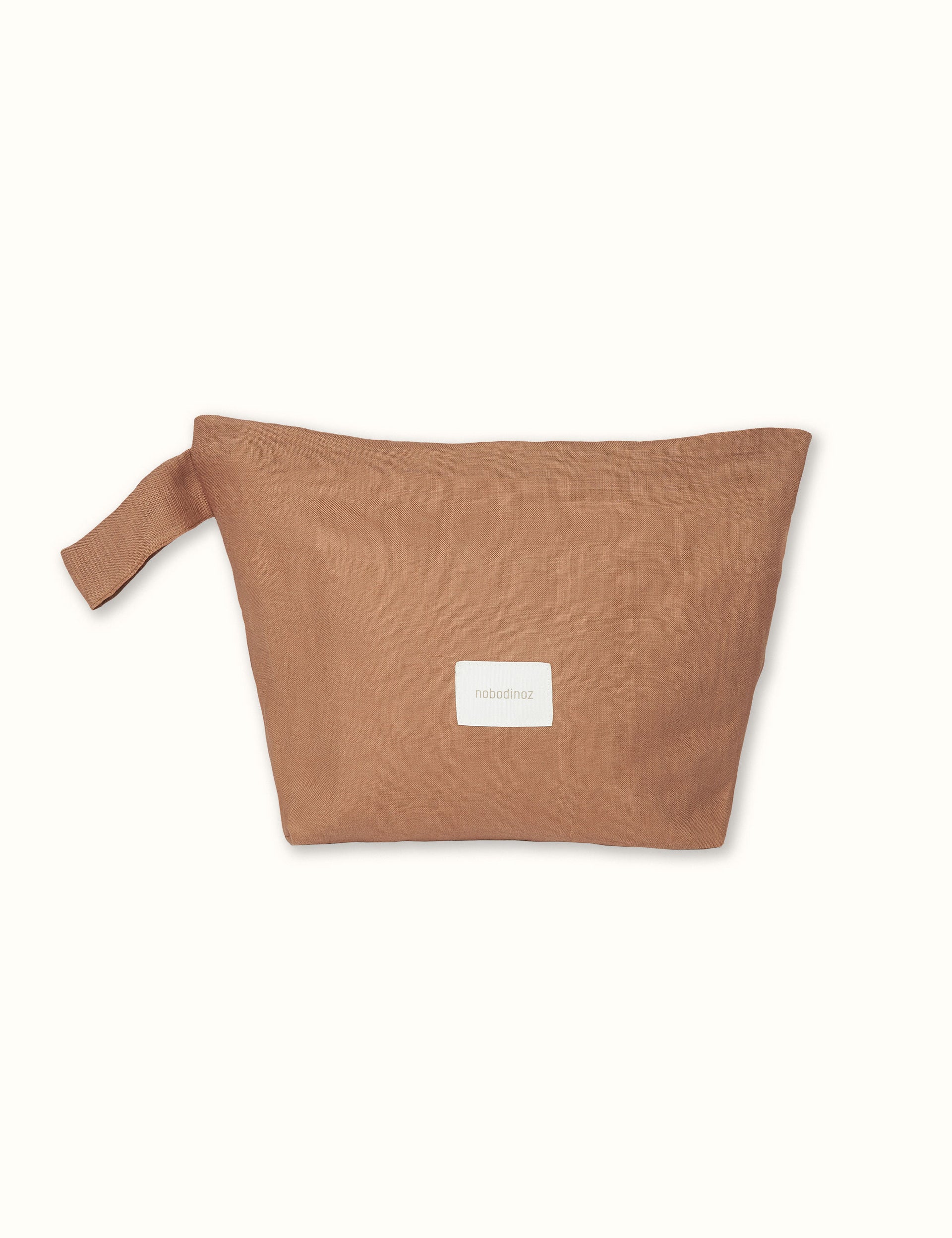 Nobodinoz Lin Francais Zip Case - Noisette