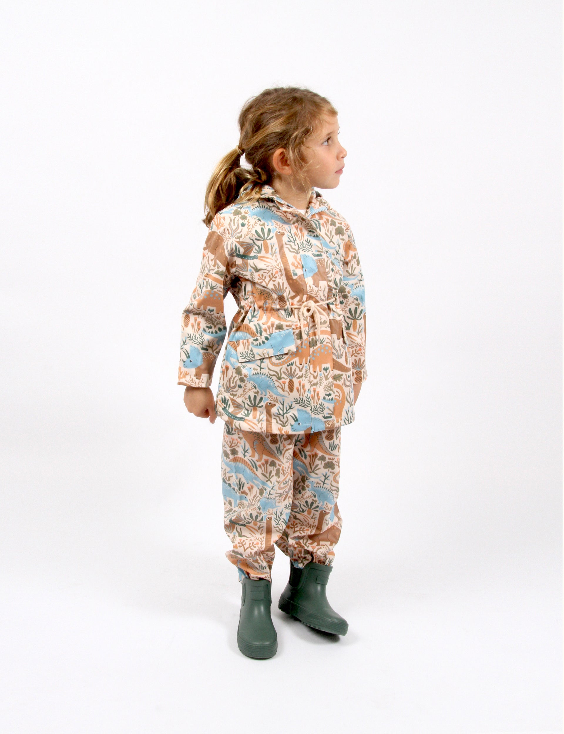Dino Roar Print Raincoat Blue