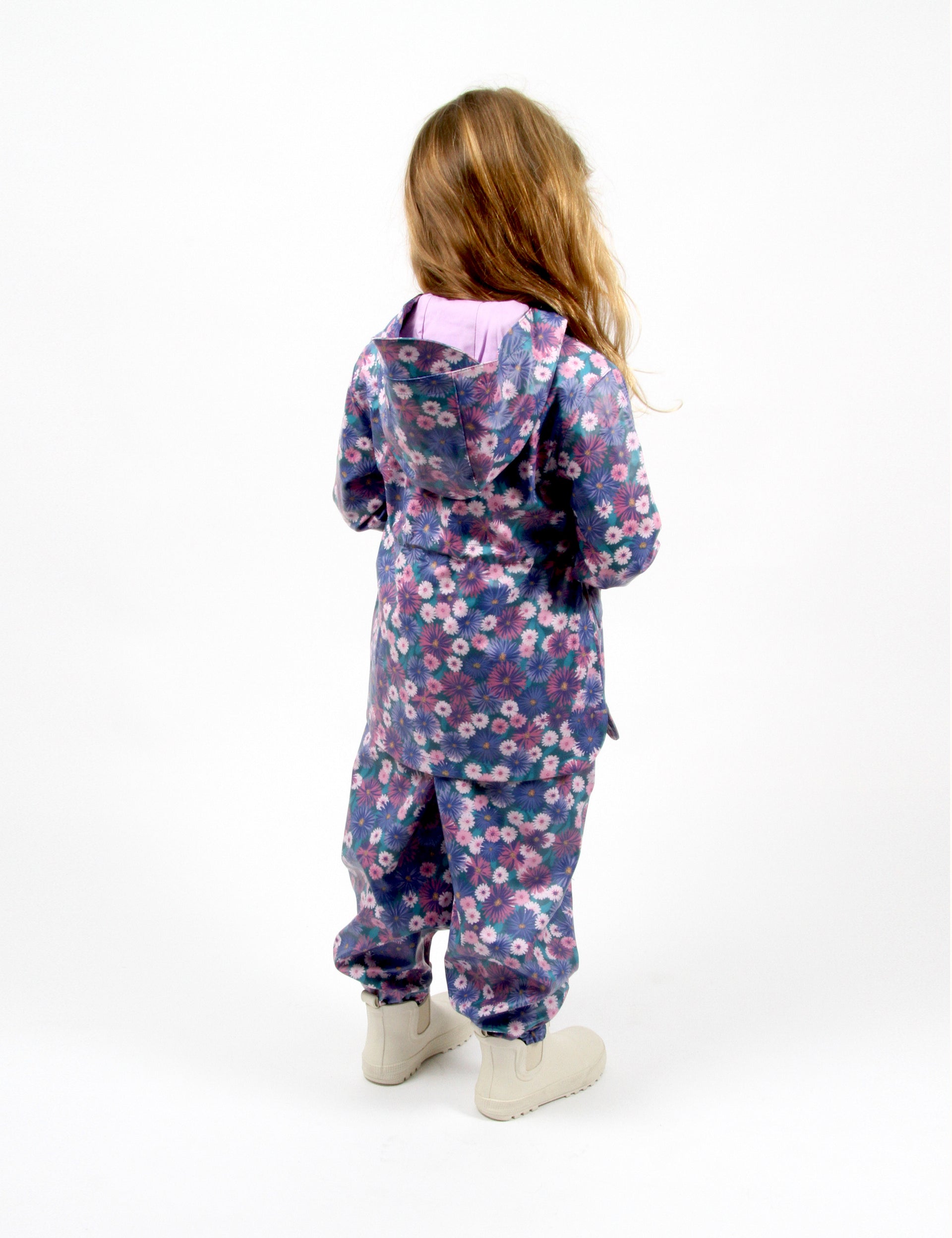 Garden Coral Print Raincoat Violet