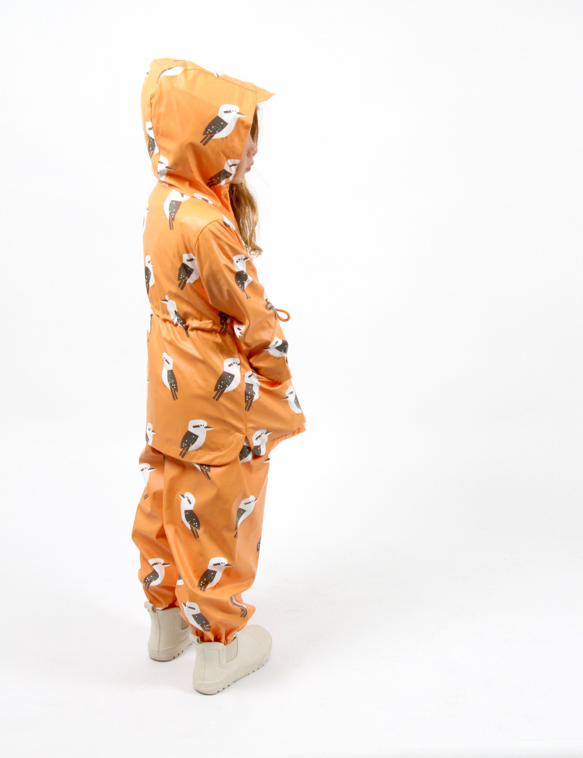 Kyle Kookaburra Print Raincoat Mustard