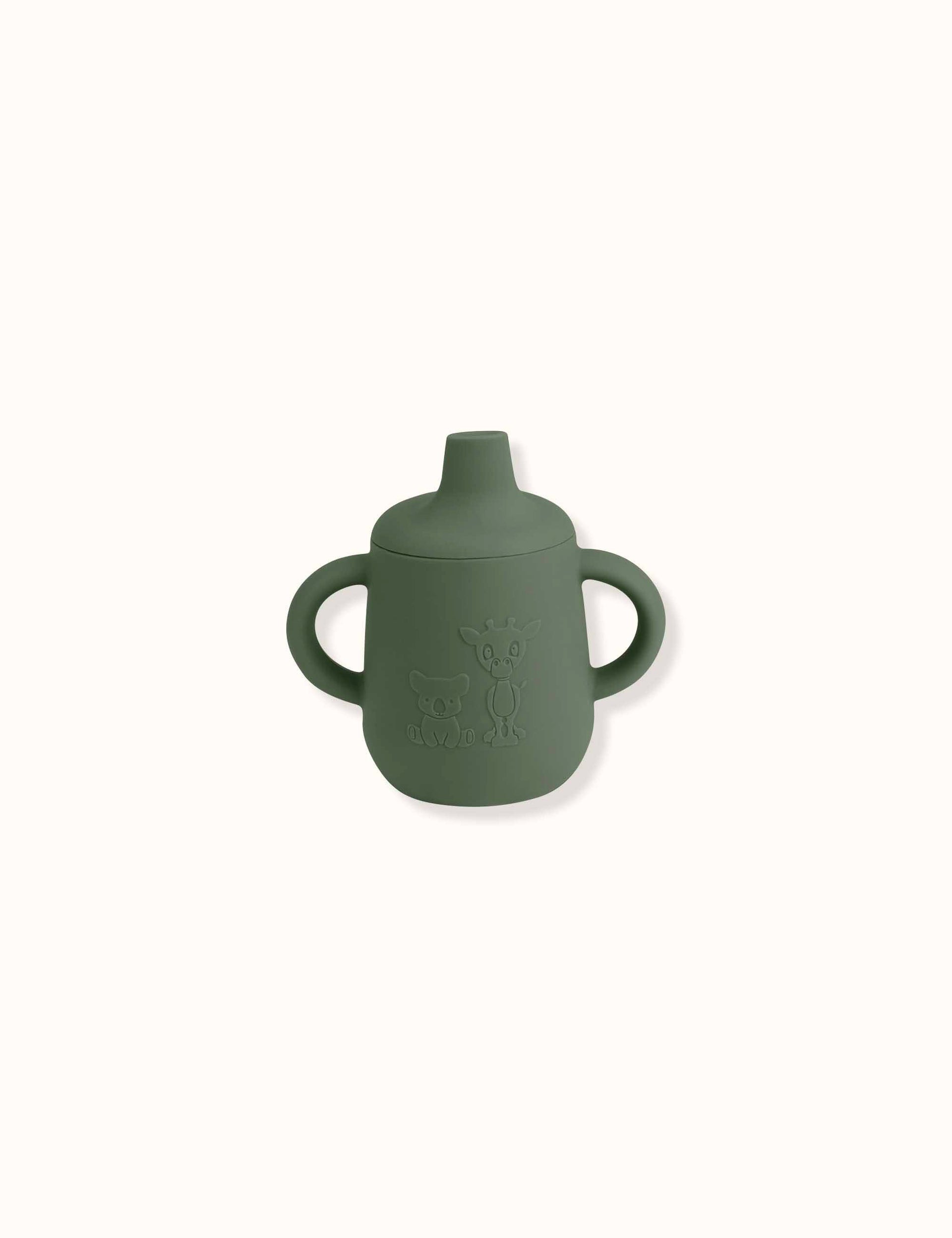 Aiko Silicone Cup with Sippy Lid - Dusty Green