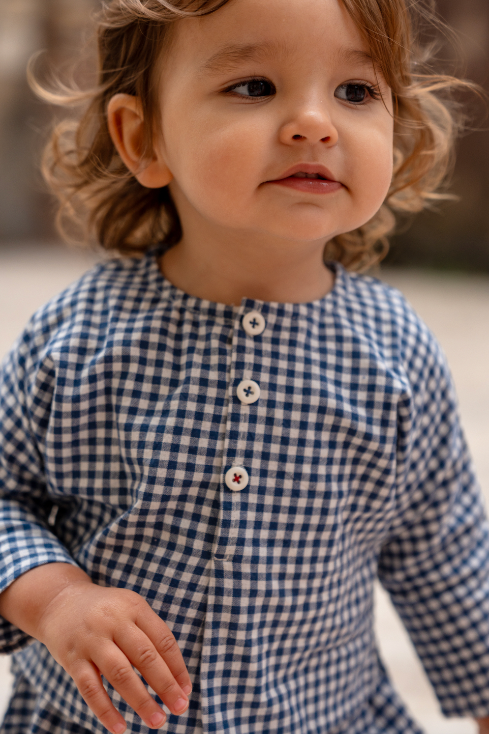 Kya Lightweight Shirt Blue Check Gingham