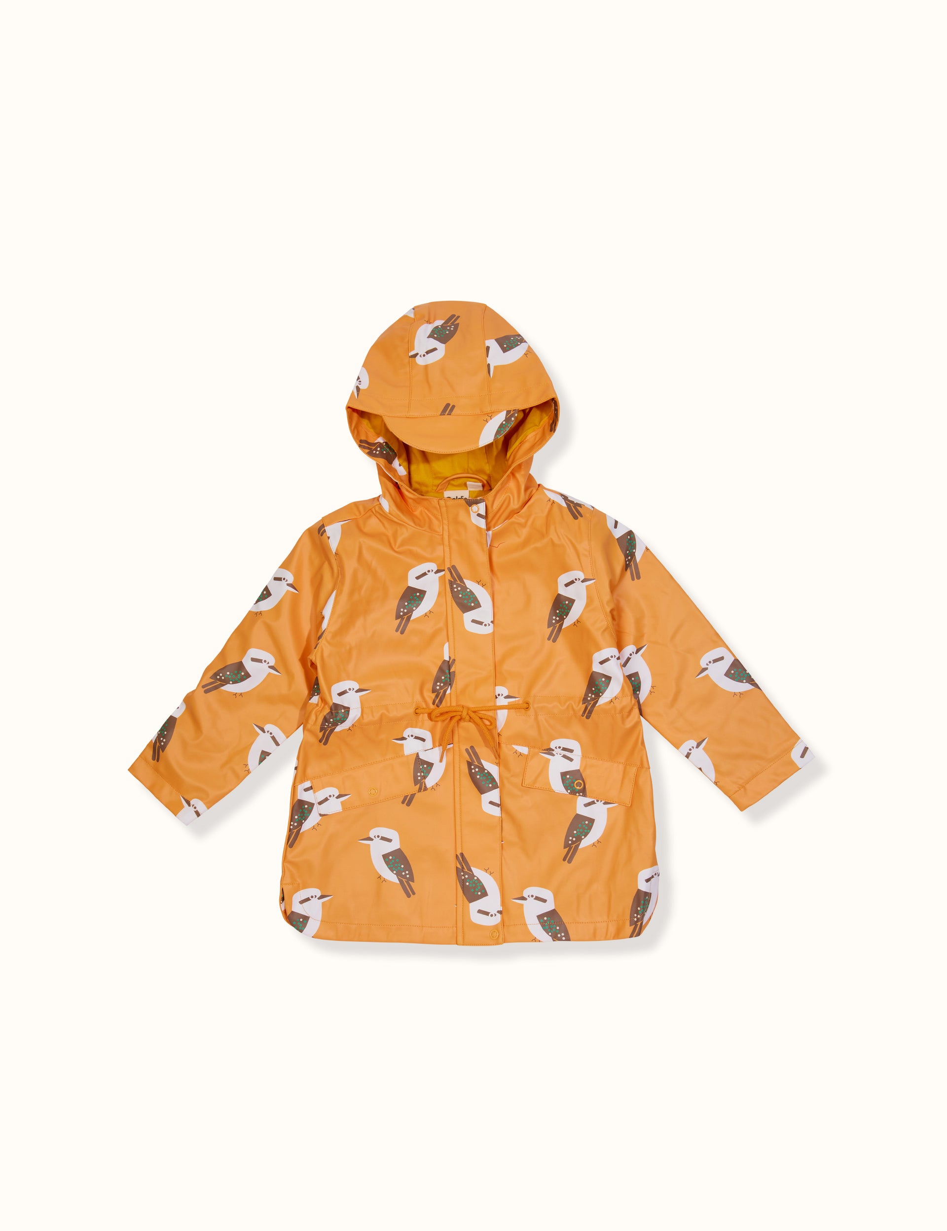 Kyle Kookaburra Print Raincoat Mustard
