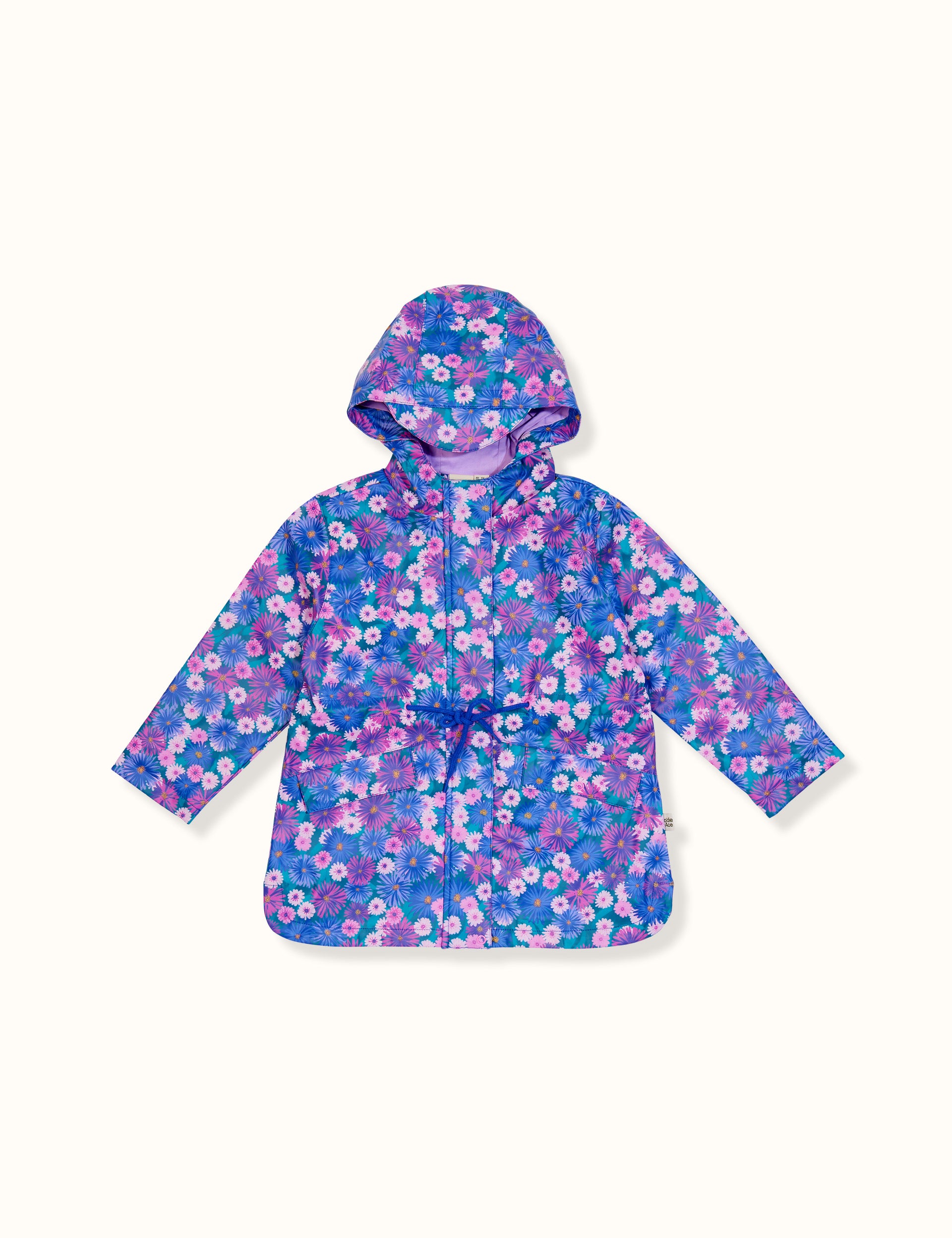 Garden Coral Print Raincoat Violet