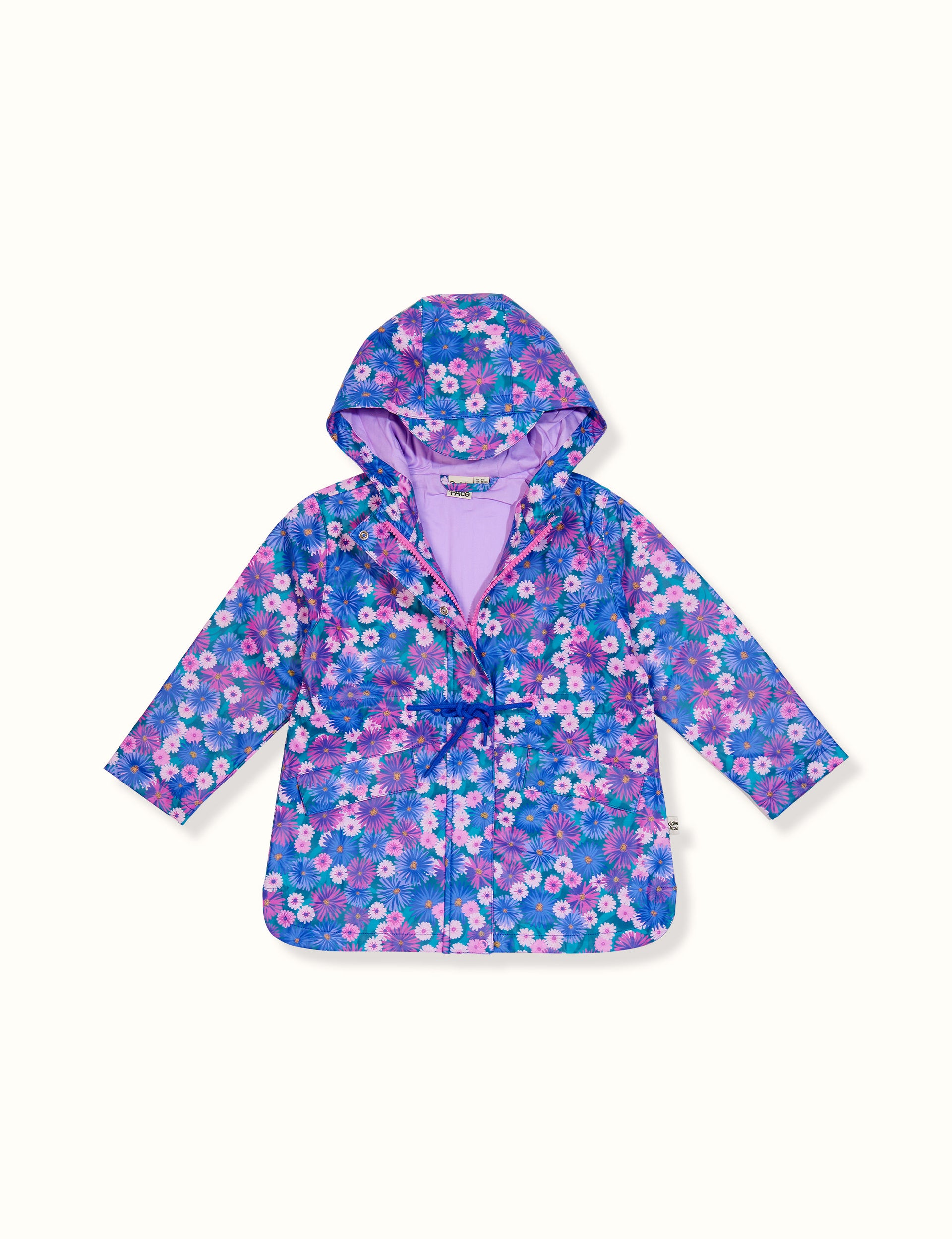 Garden Coral Print Raincoat Violet