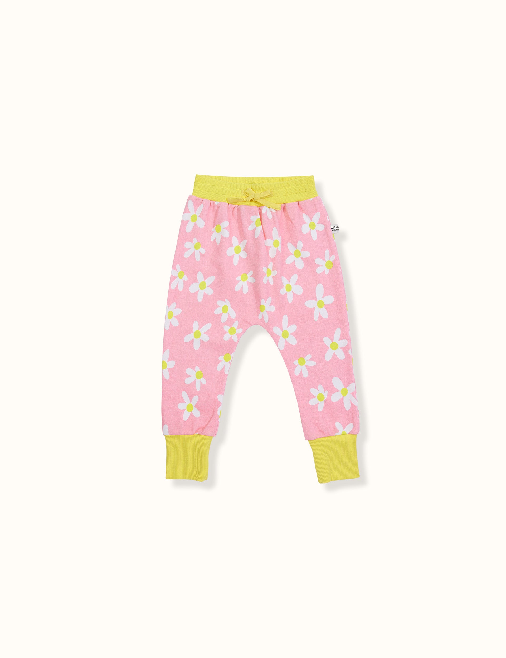 Dahlia Daisy Terry Sweatpants Pink