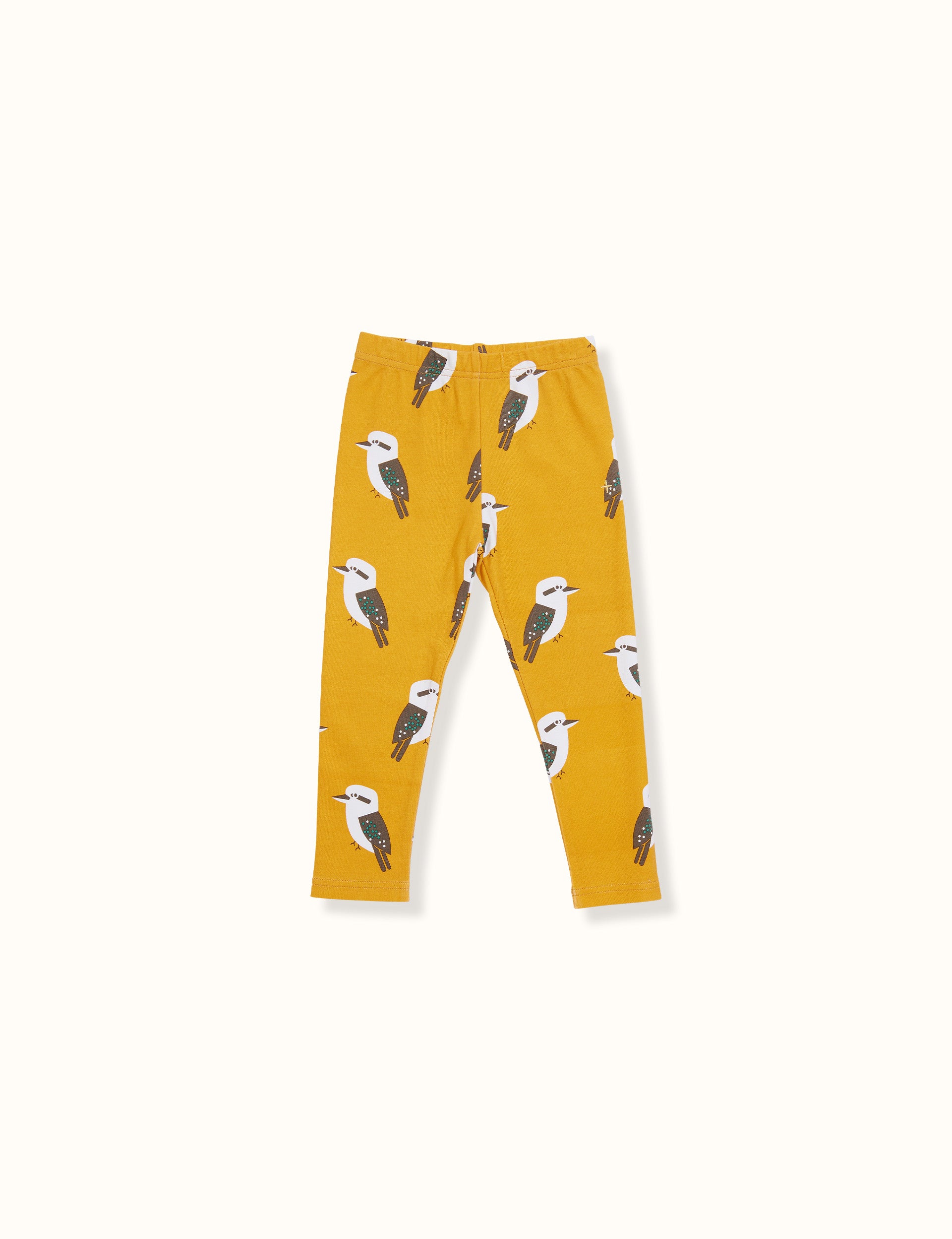 Kyle Kookaburra Print Leggings Mustard