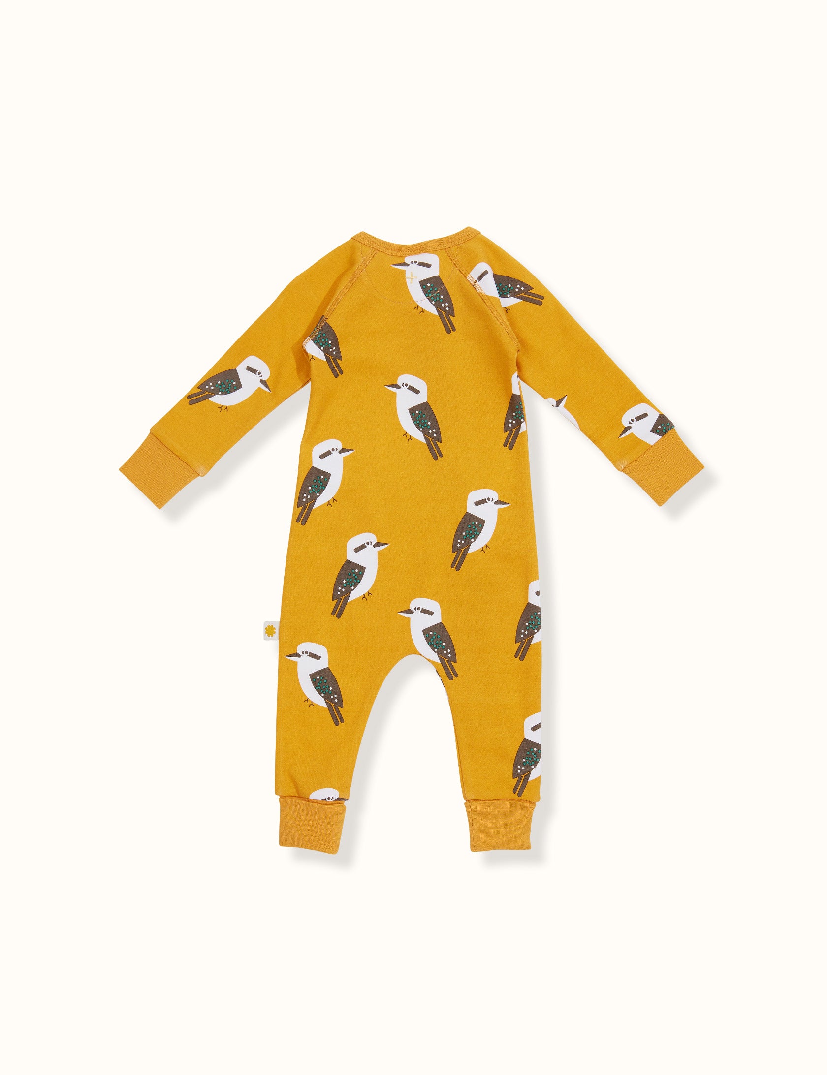Kyle Kookaburra Print Zipsuit Mustard