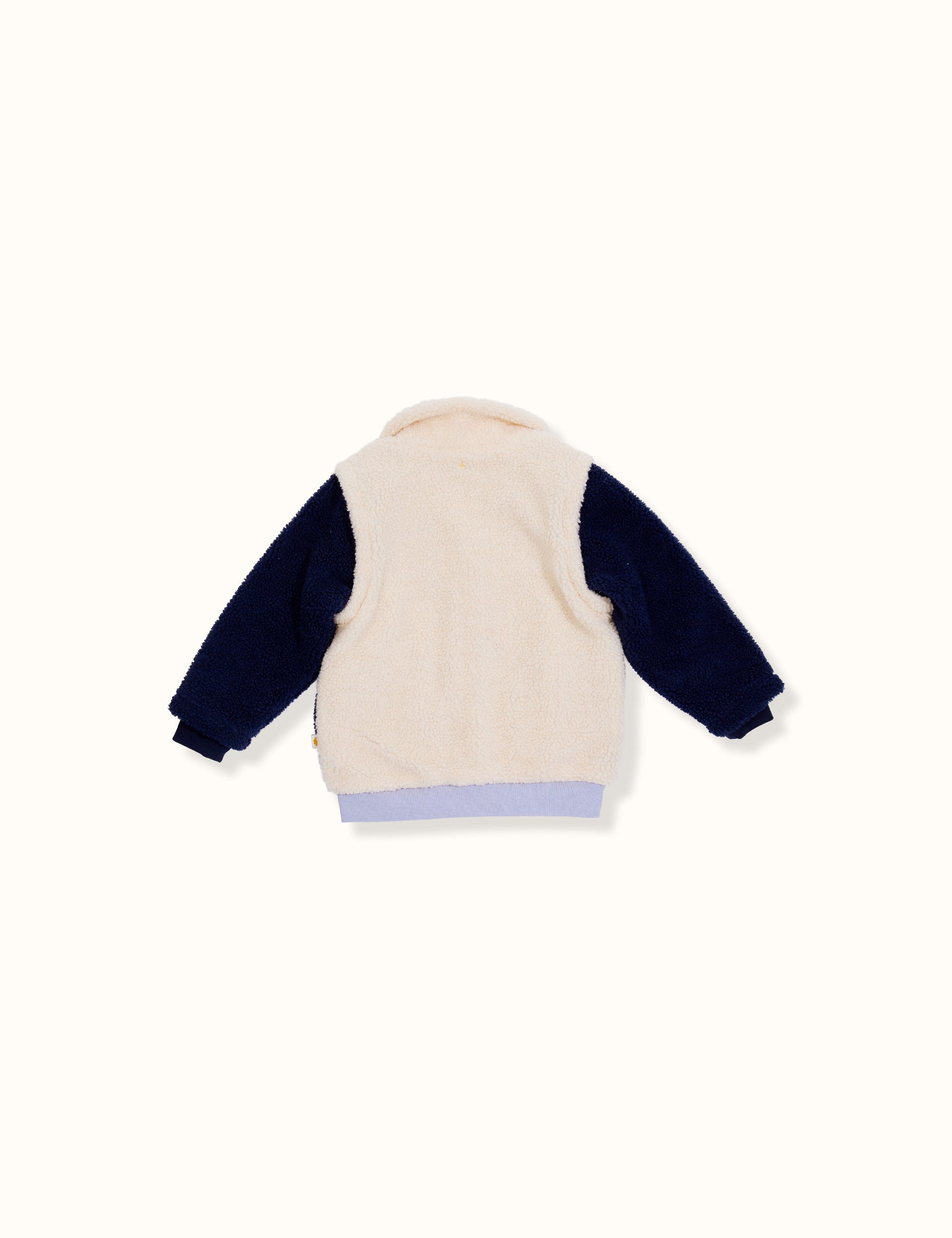 Maxx Shearling Jacket With Zip Off Sleeves Navy Cream