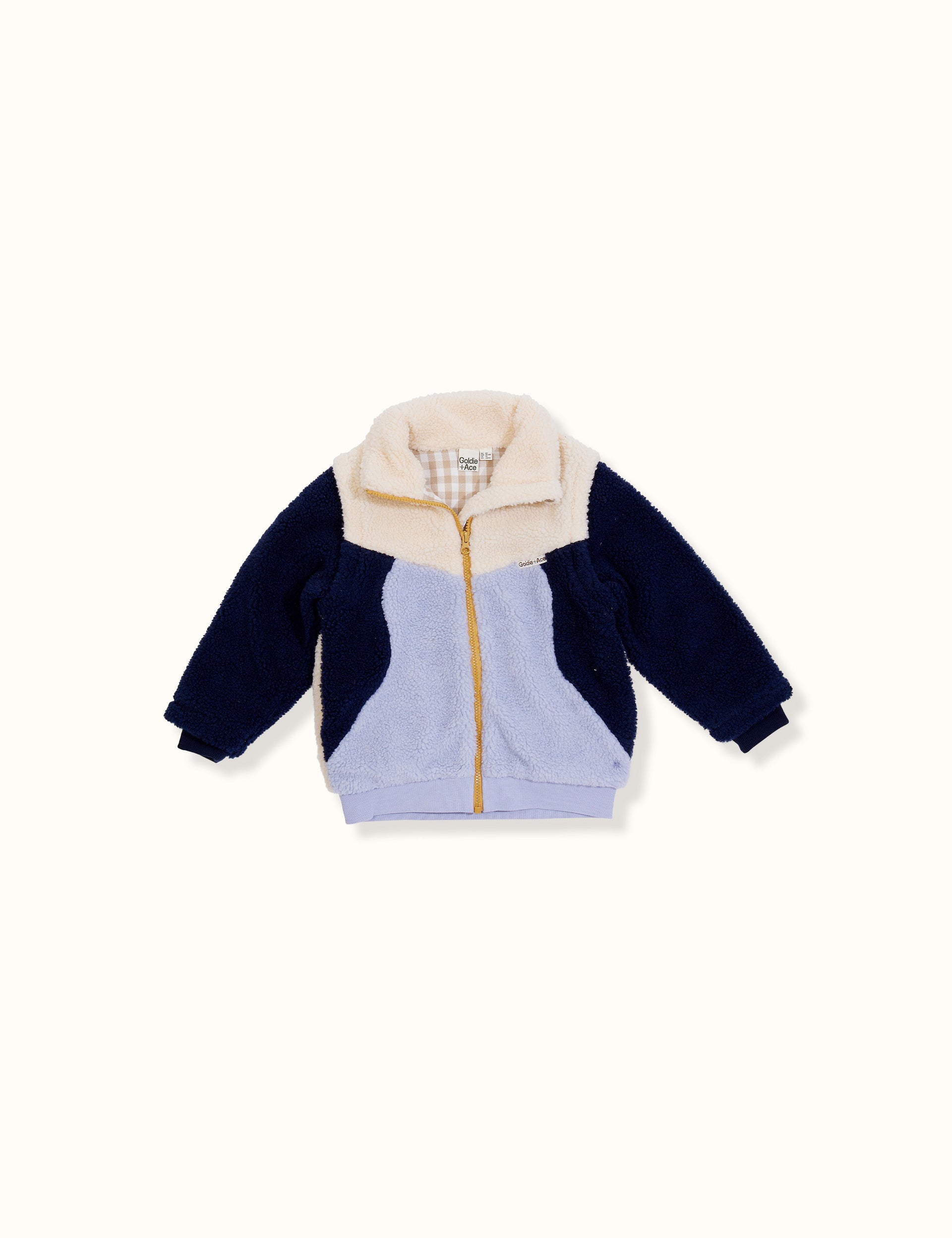 Maxx Shearling Jacket With Zip Off Sleeves Navy Cream