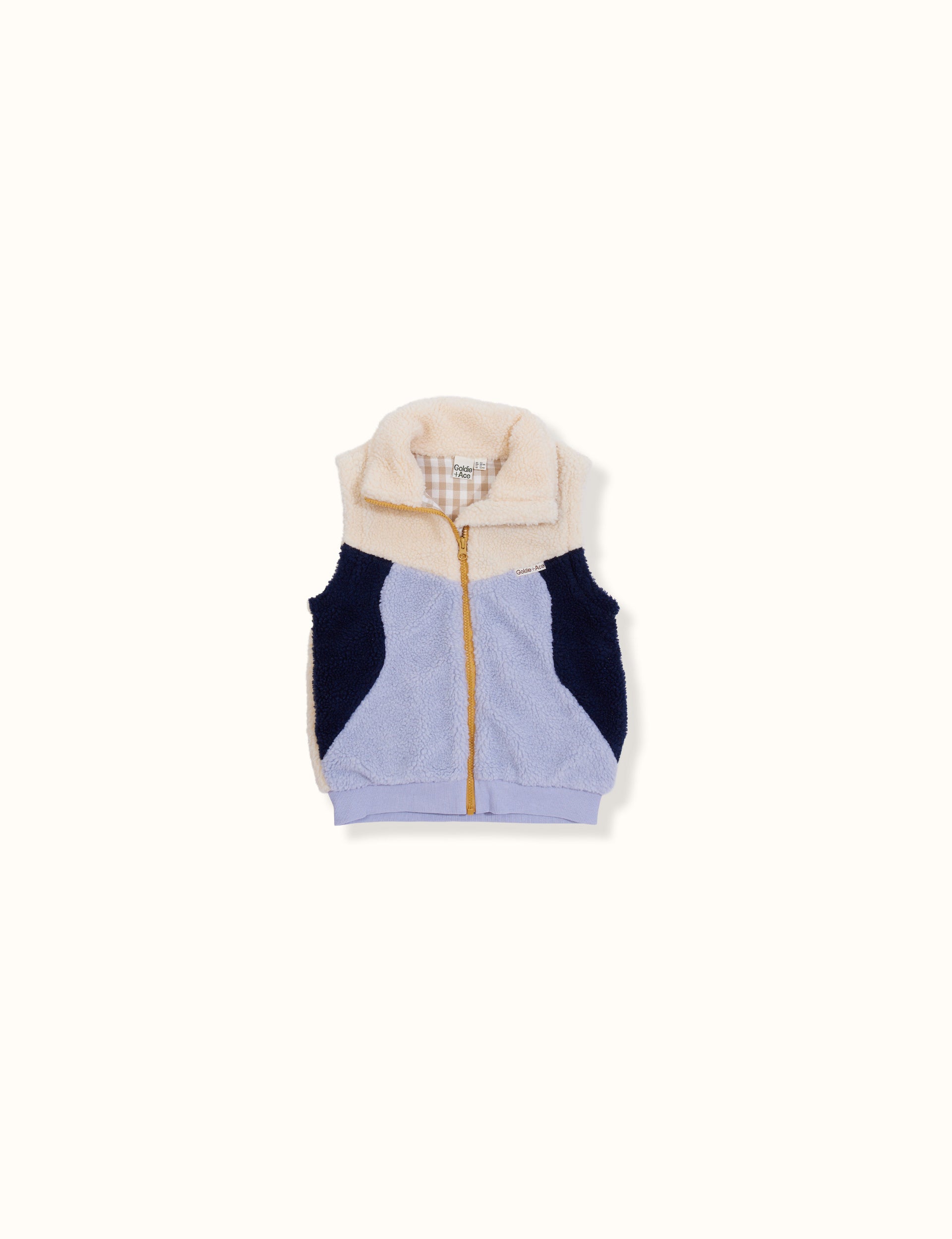 Maxx Shearling Jacket With Zip Off Sleeves Navy Cream