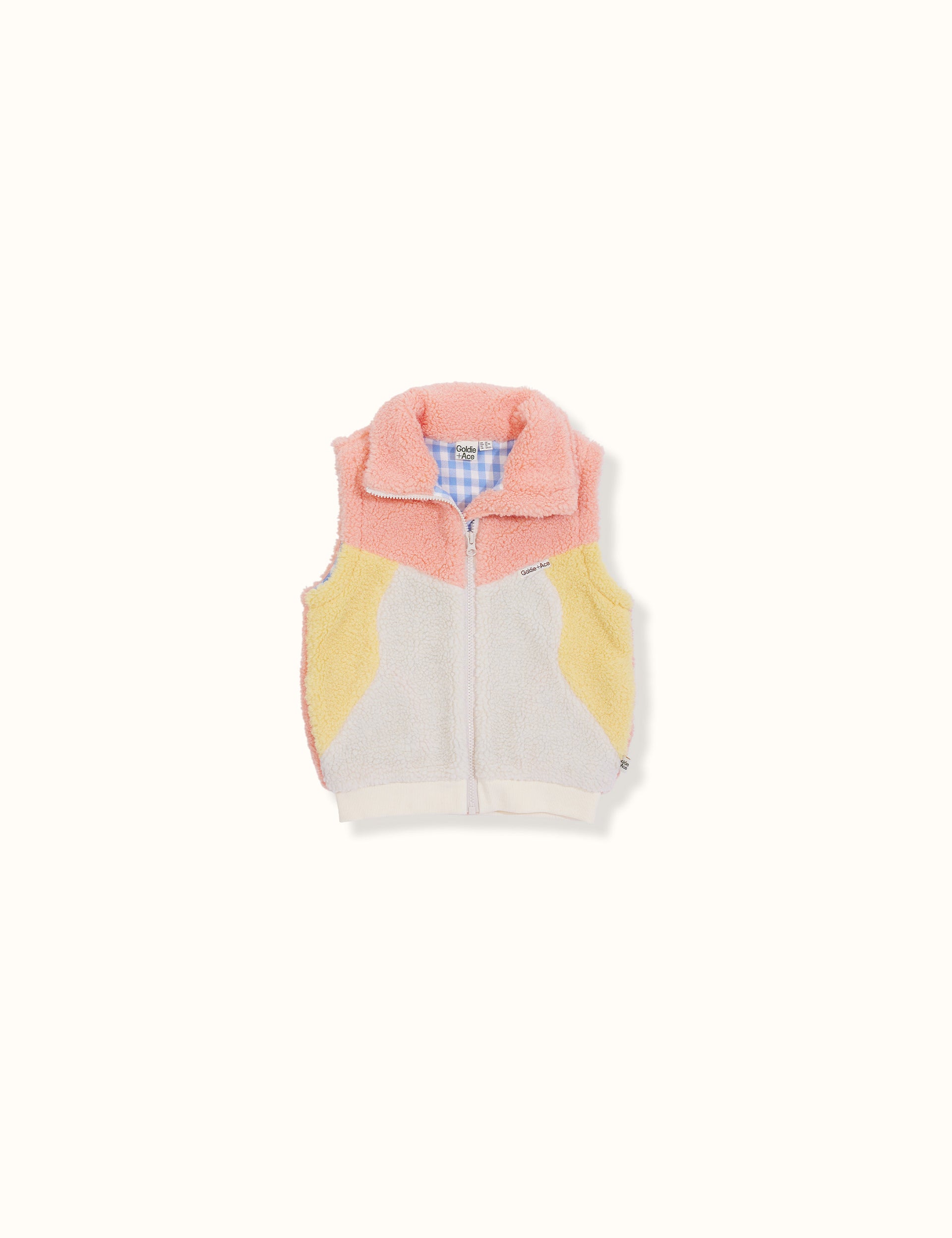 Maxx Shearling Jacket With Zip Off Sleeves Peach Cream