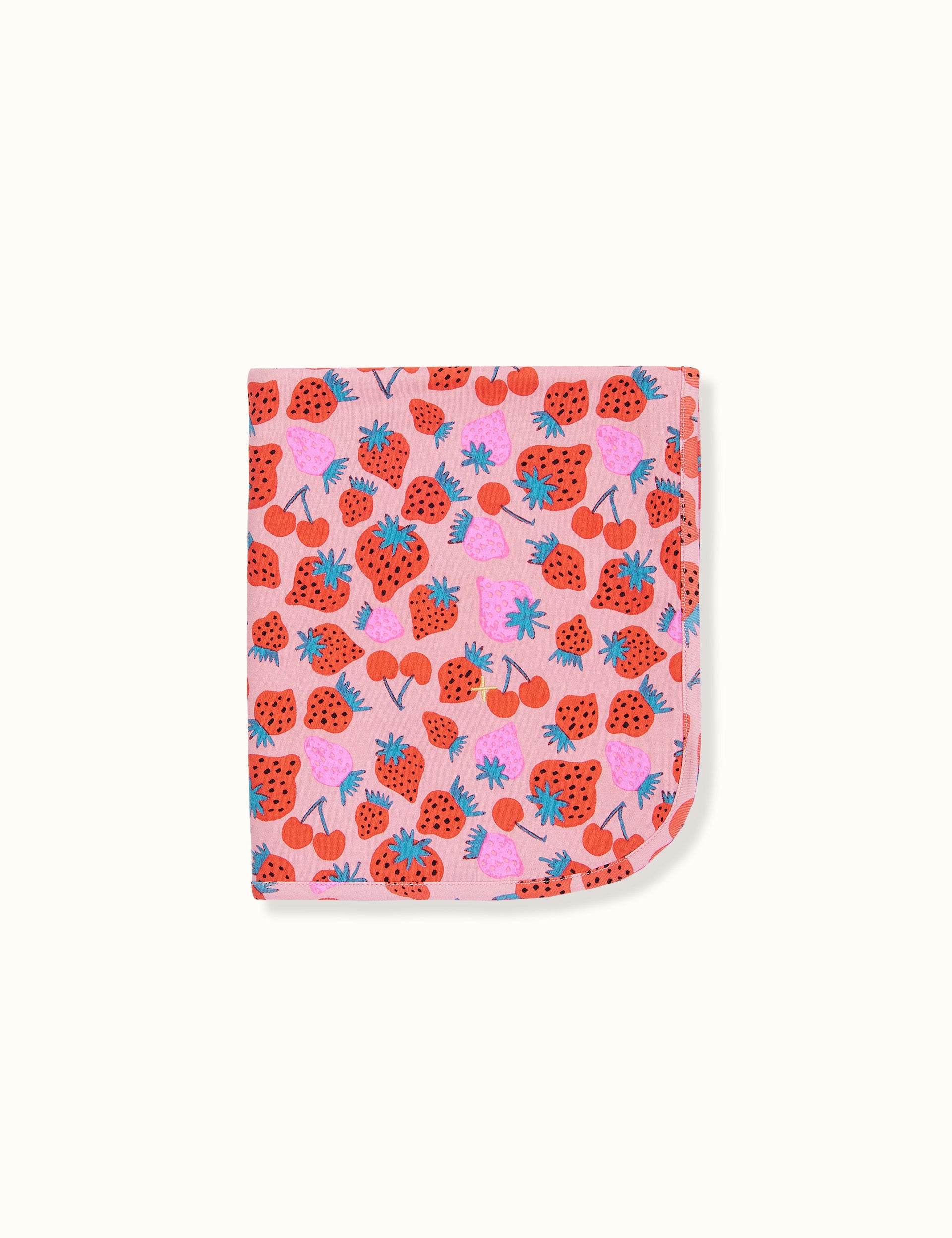 Sally Strawberry Print Baby Wrap Pink